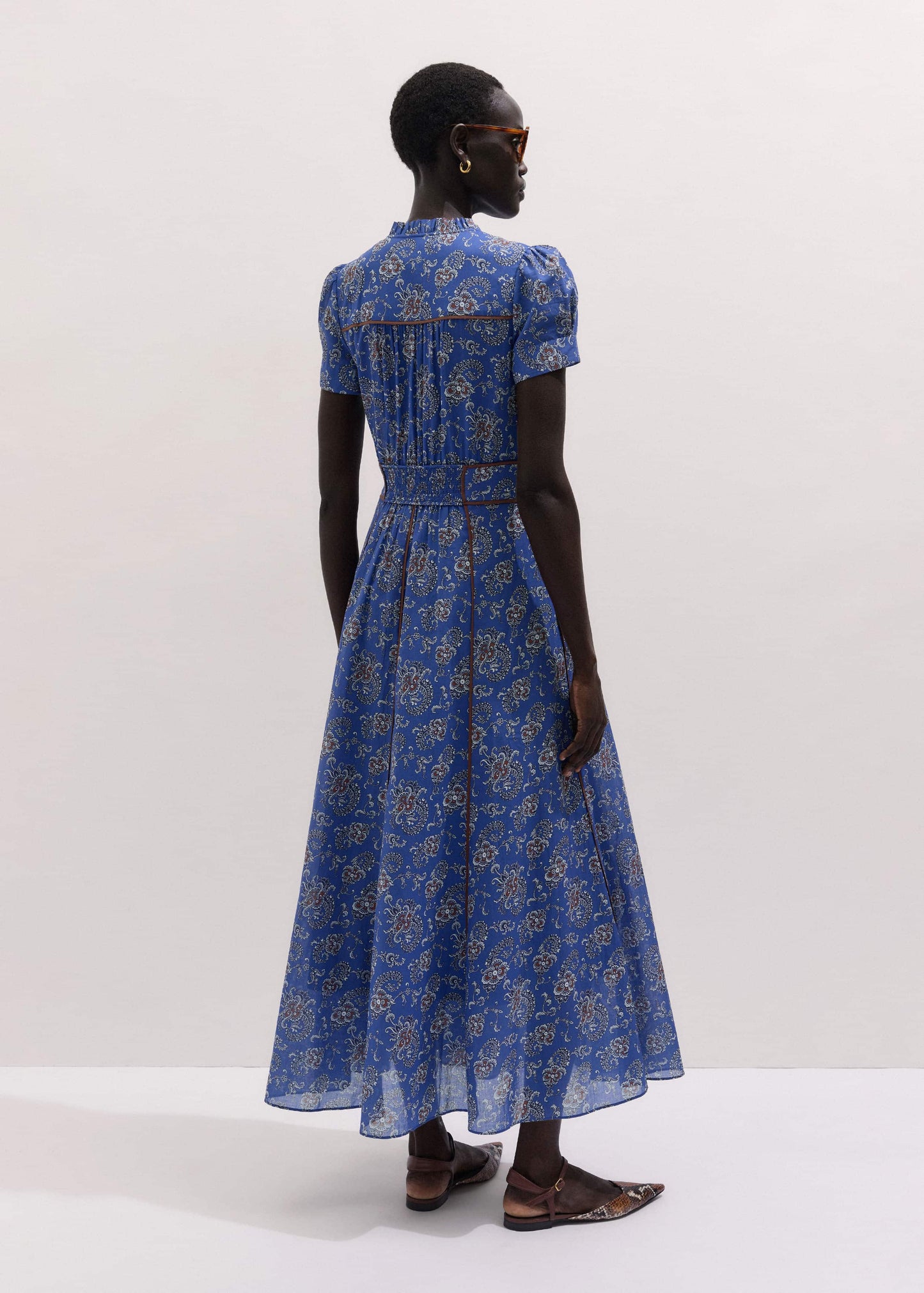 ME and EM Clothing Blue Fit + Flare Maxi Dress