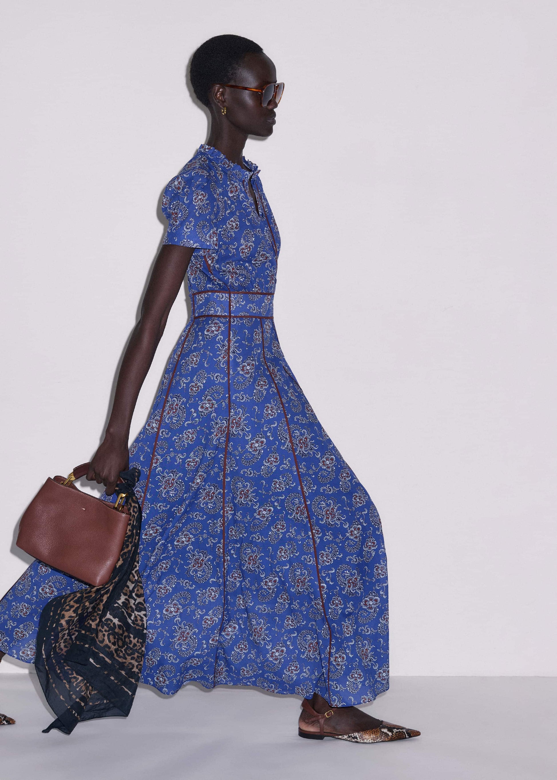 ME and EM Clothing Blue Fit + Flare Maxi Dress