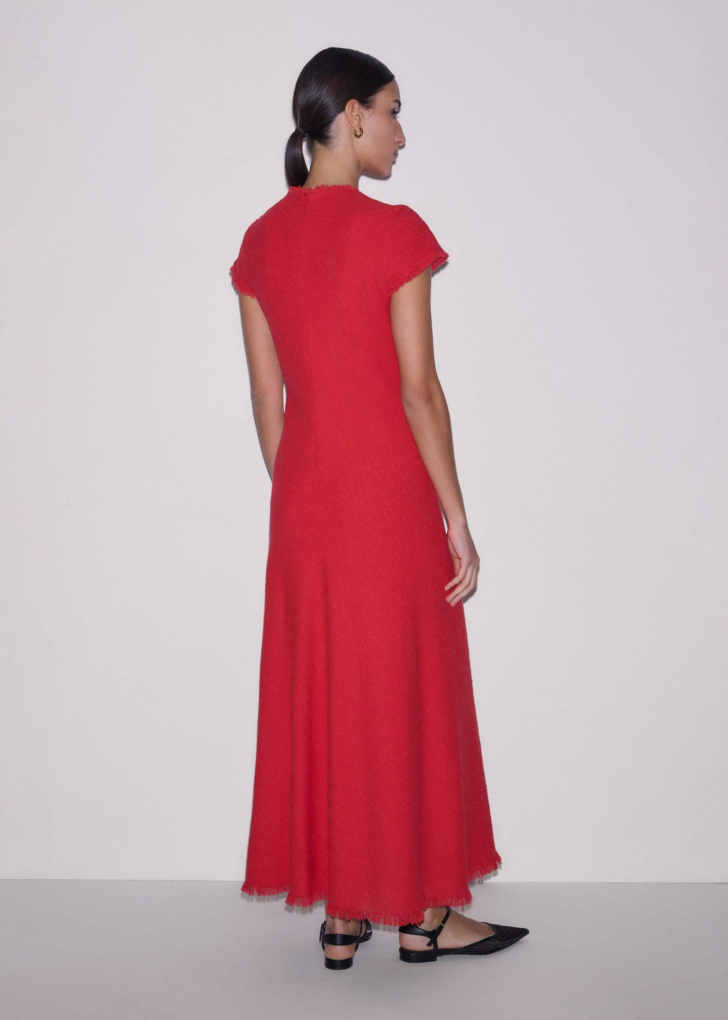 ME and EM Clothing Red Bias Cut AM-PM Maxi Dress