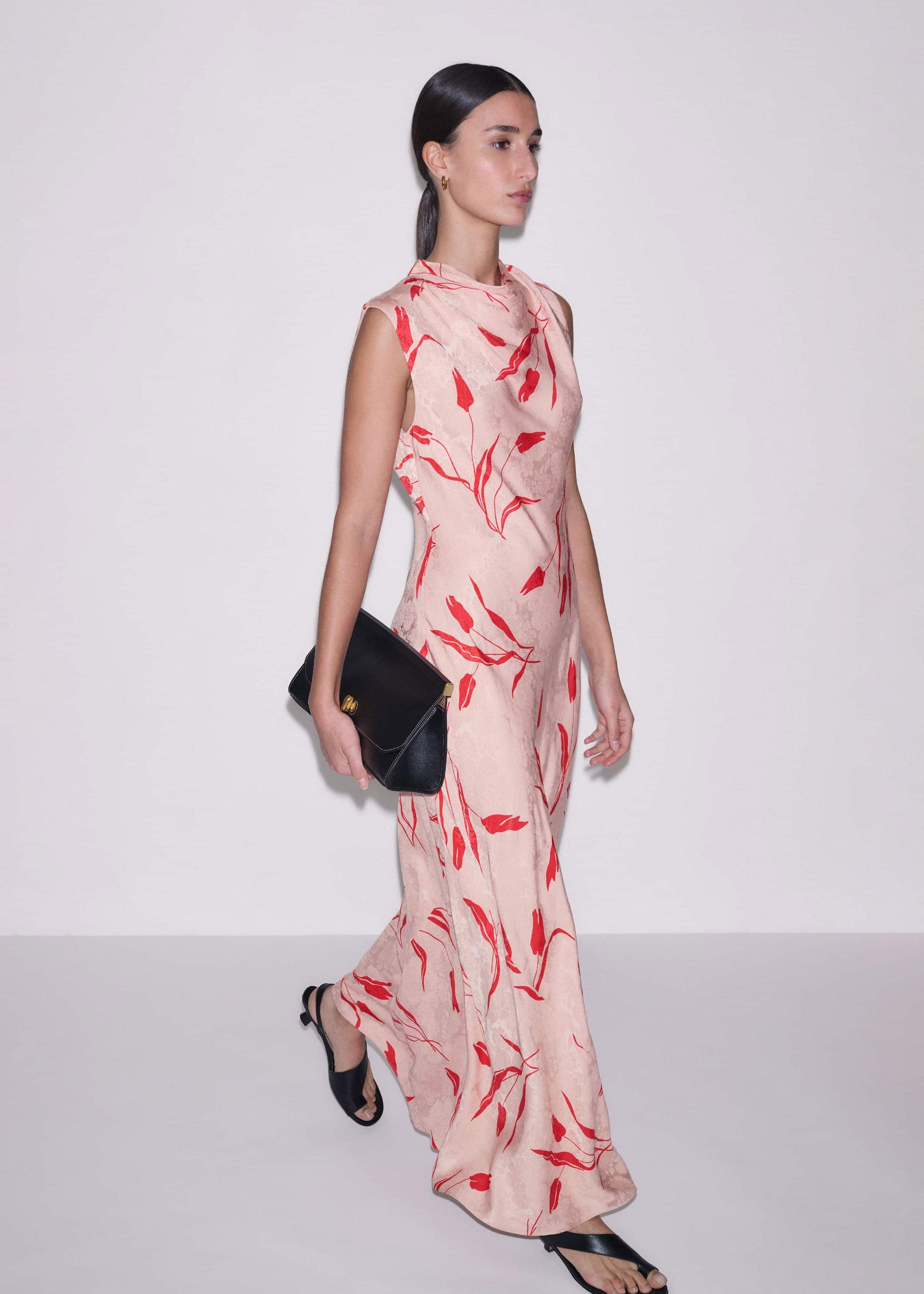 ME and EM Clothing Pink Bias Cut Maxi Dress