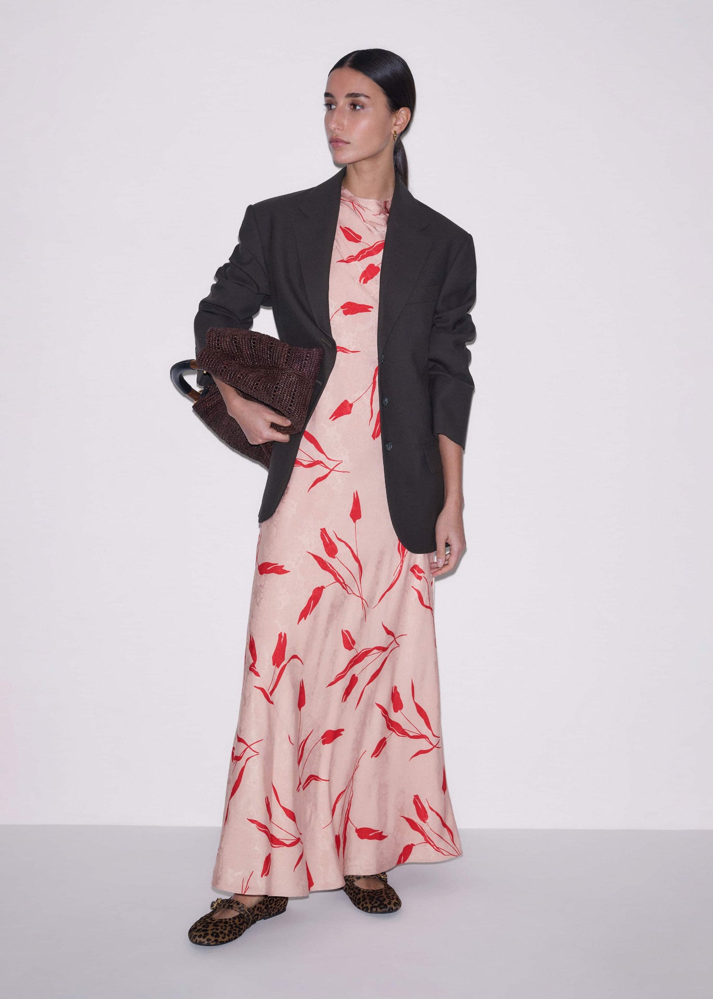 ME and EM Clothing Pink Bias Cut Maxi Dress