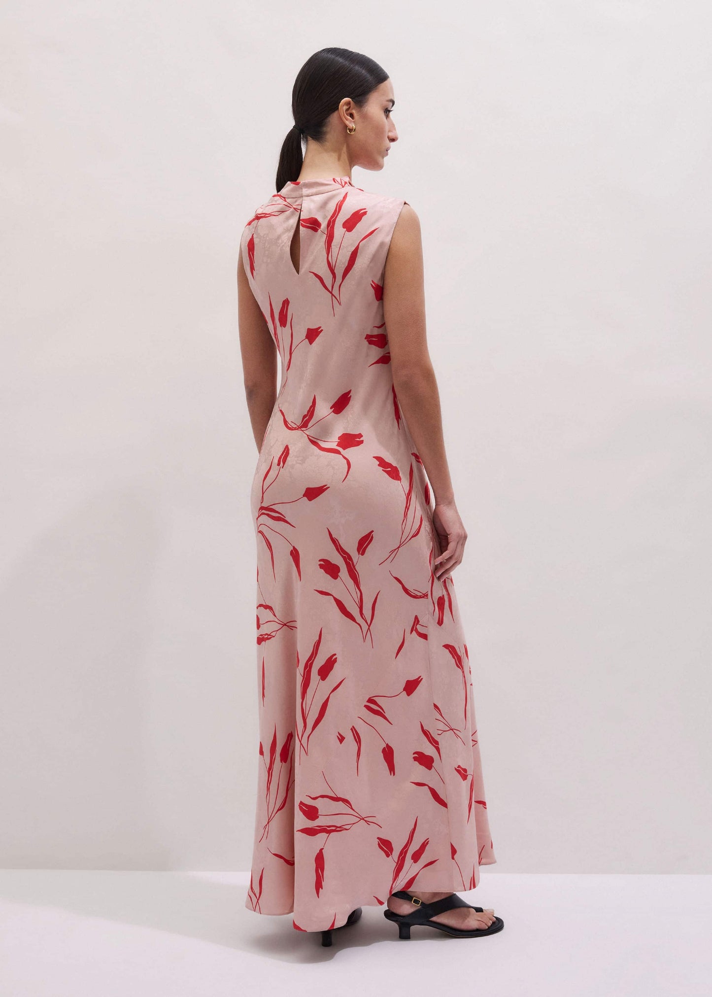 ME and EM Clothing Pink Bias Cut Maxi Dress