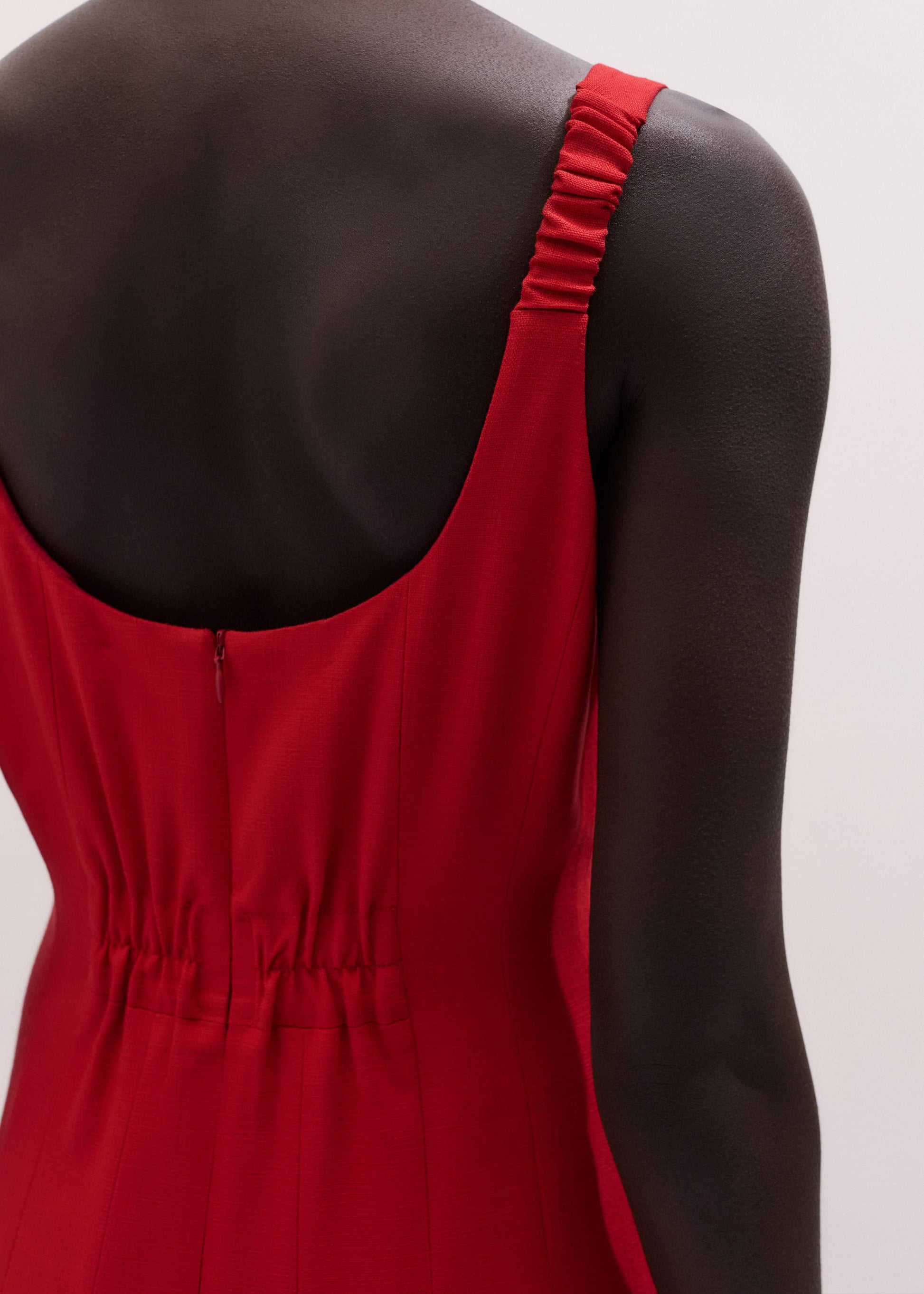 ME and EM Clothing Red Contour Seam Fit + Flare Maxi Dress