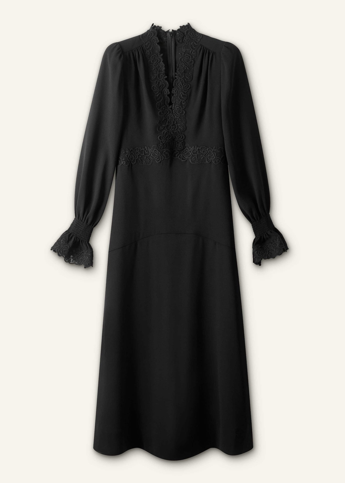 ME and EM Clothing Black Fit + Flare Lace Detail Maxi Dress