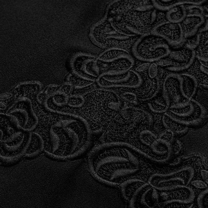 ME and EM Clothing Black Fit + Flare Lace Detail Maxi Dress