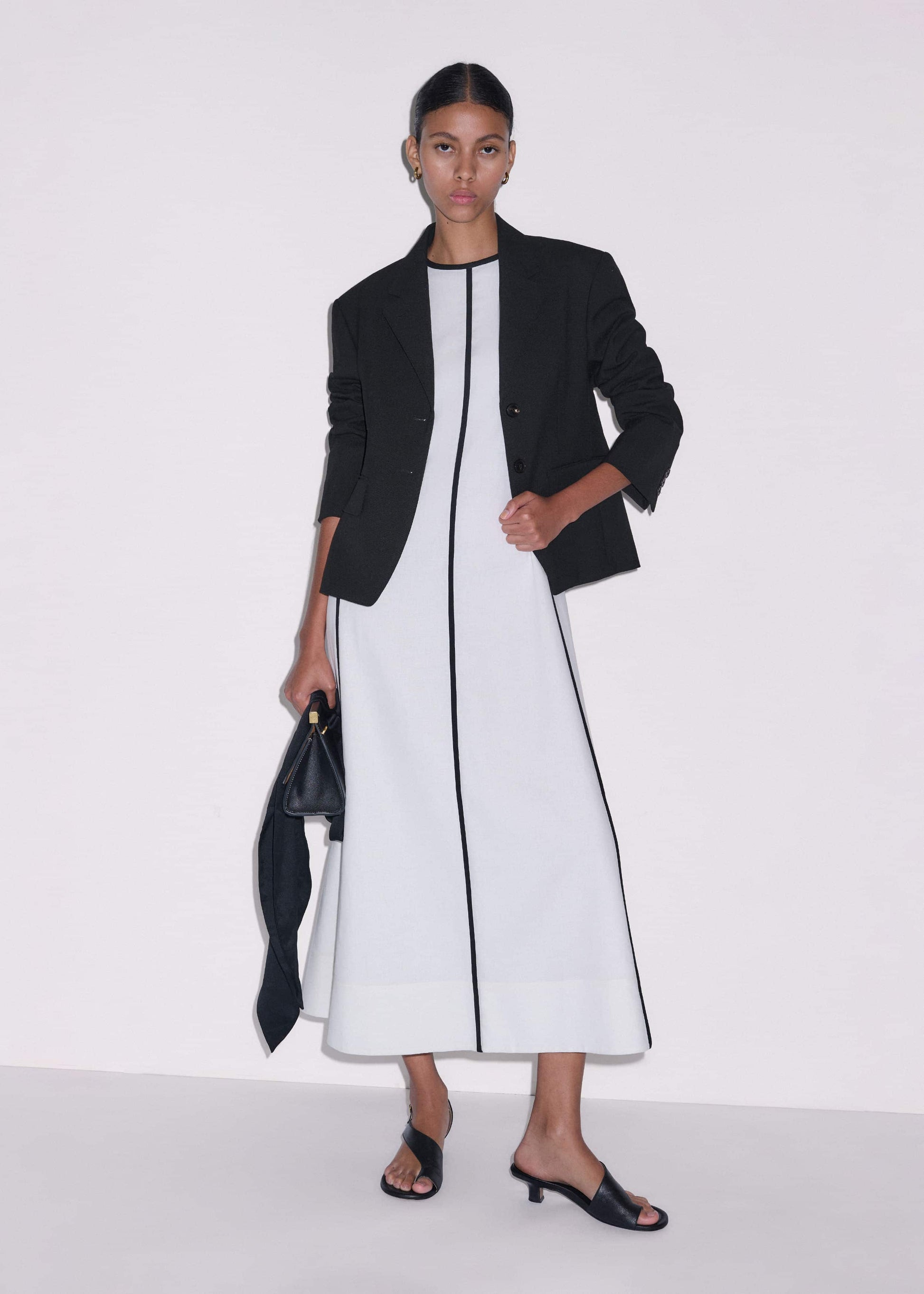 ME and EM Clothing White Crease-Less Linen Effortless Maxi Dress