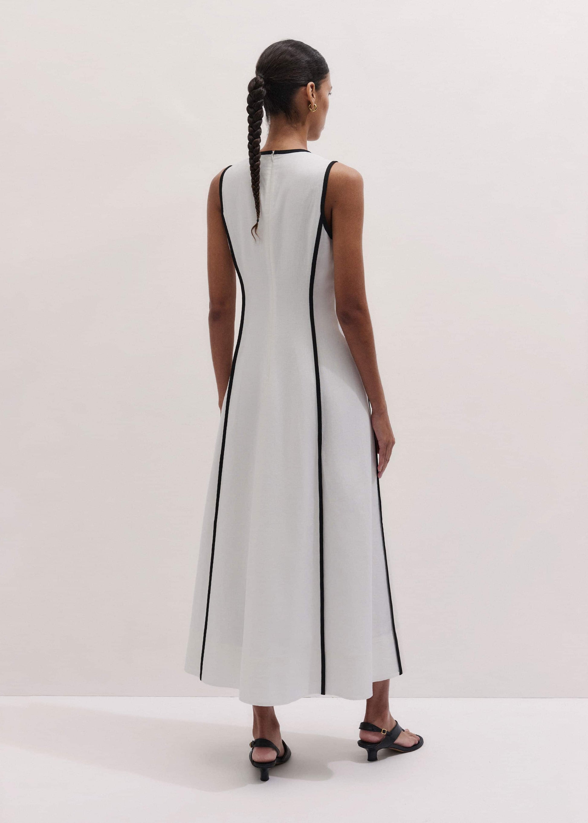 ME and EM Clothing White Crease-Less Linen Effortless Maxi Dress