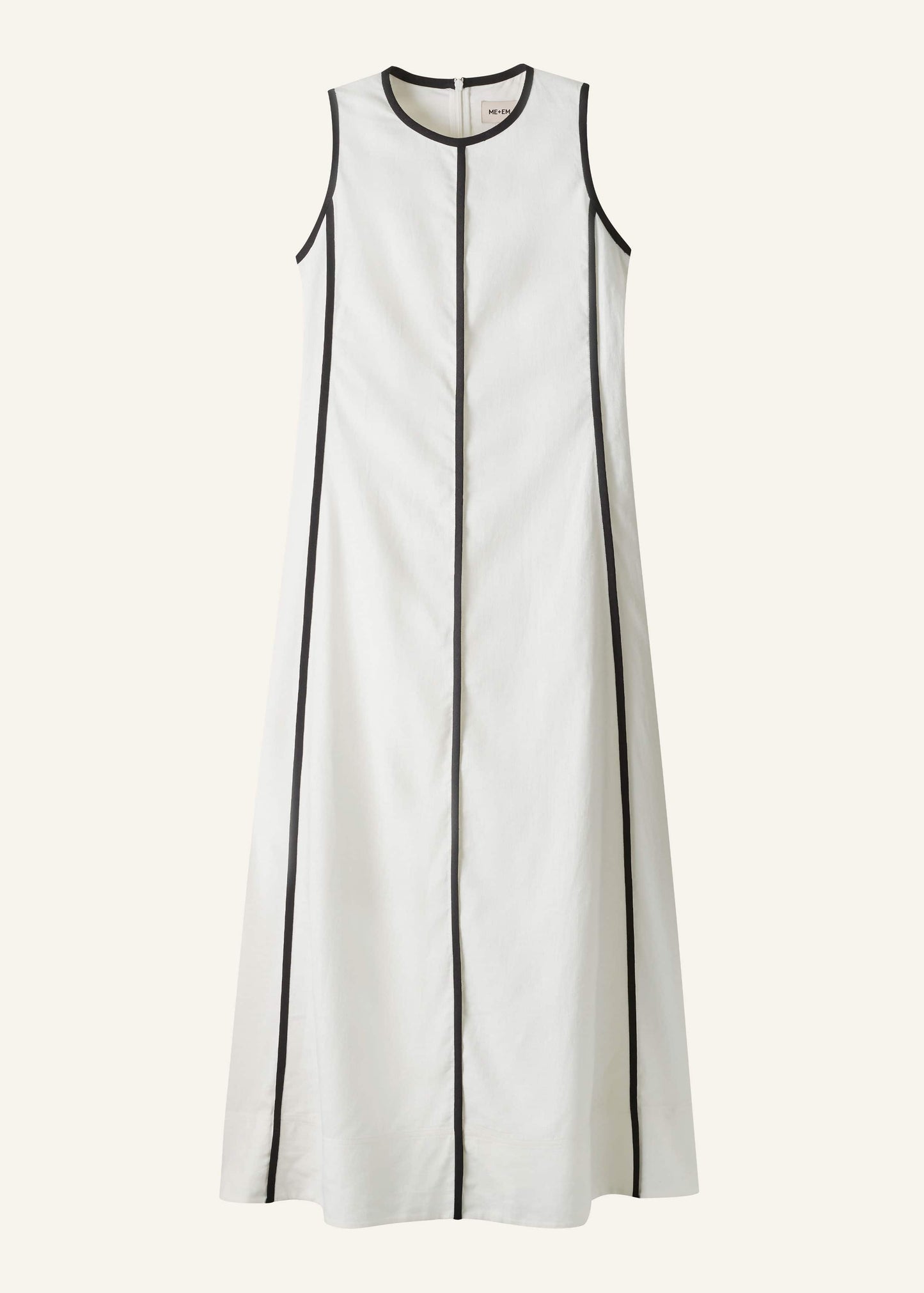 ME and EM Clothing White Crease-Less Linen Effortless Maxi Dress
