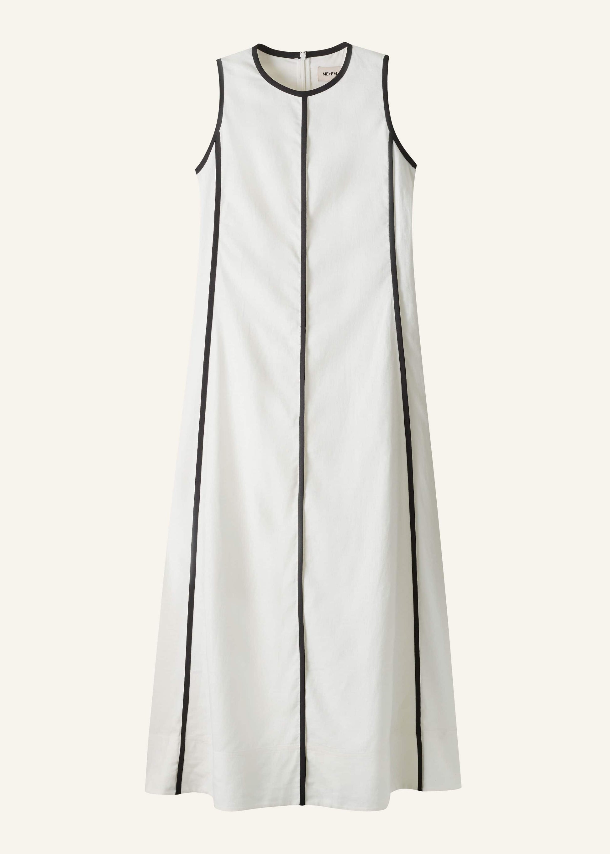 ME and EM Clothing White Crease-Less Linen Effortless Maxi Dress