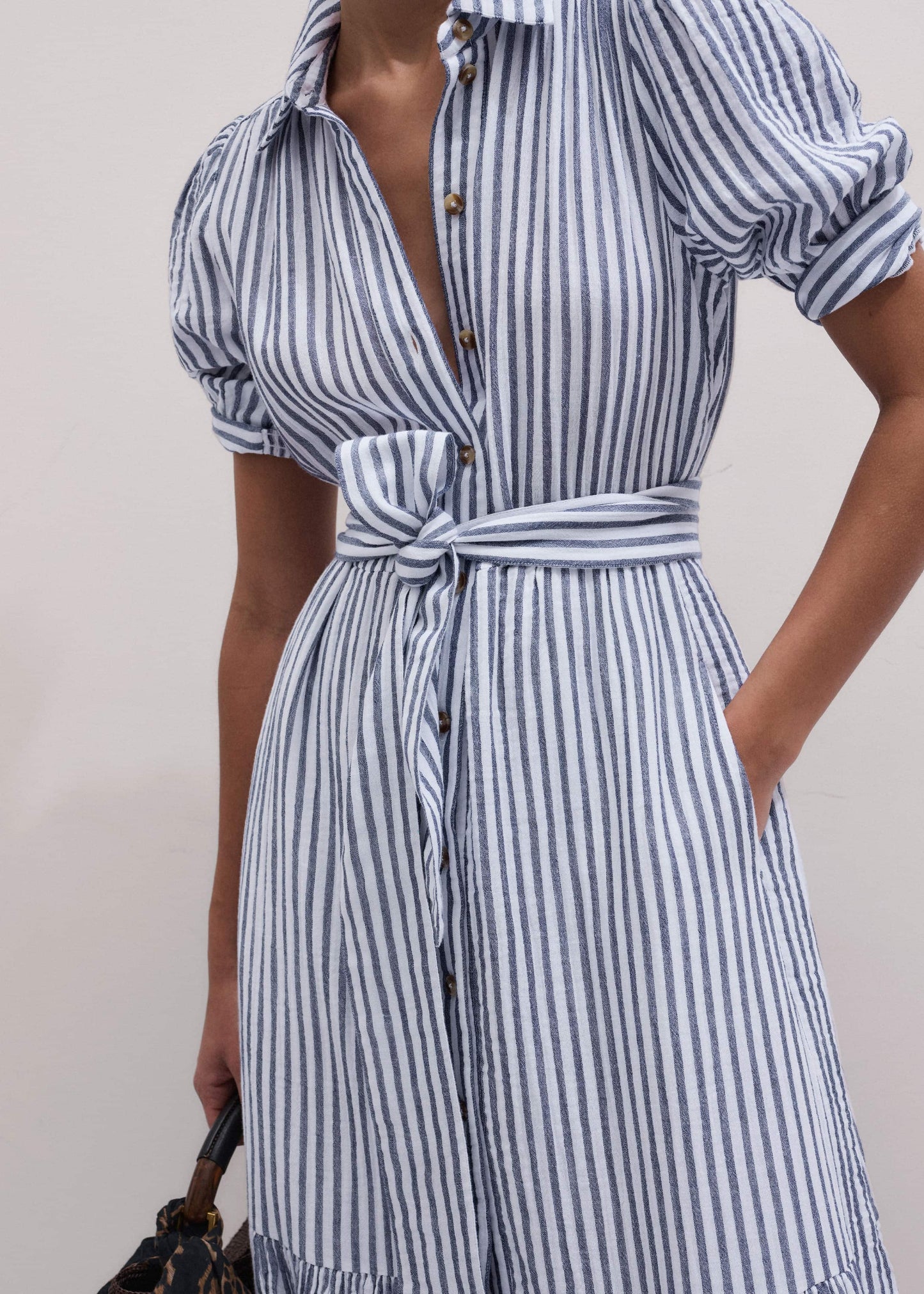 ME and EM Clothing Navy Midi Shirt Dress