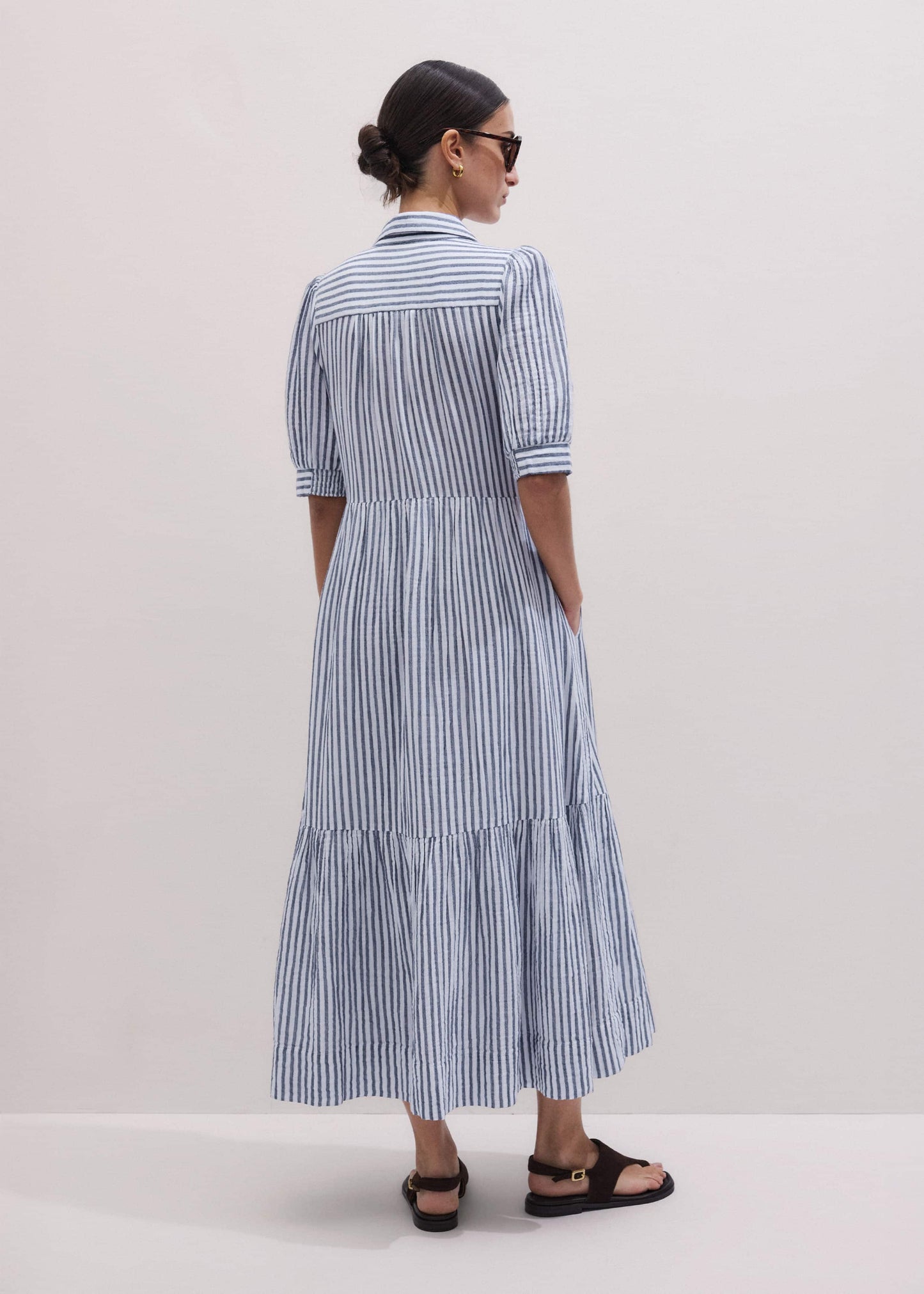 ME and EM Clothing Navy Midi Shirt Dress