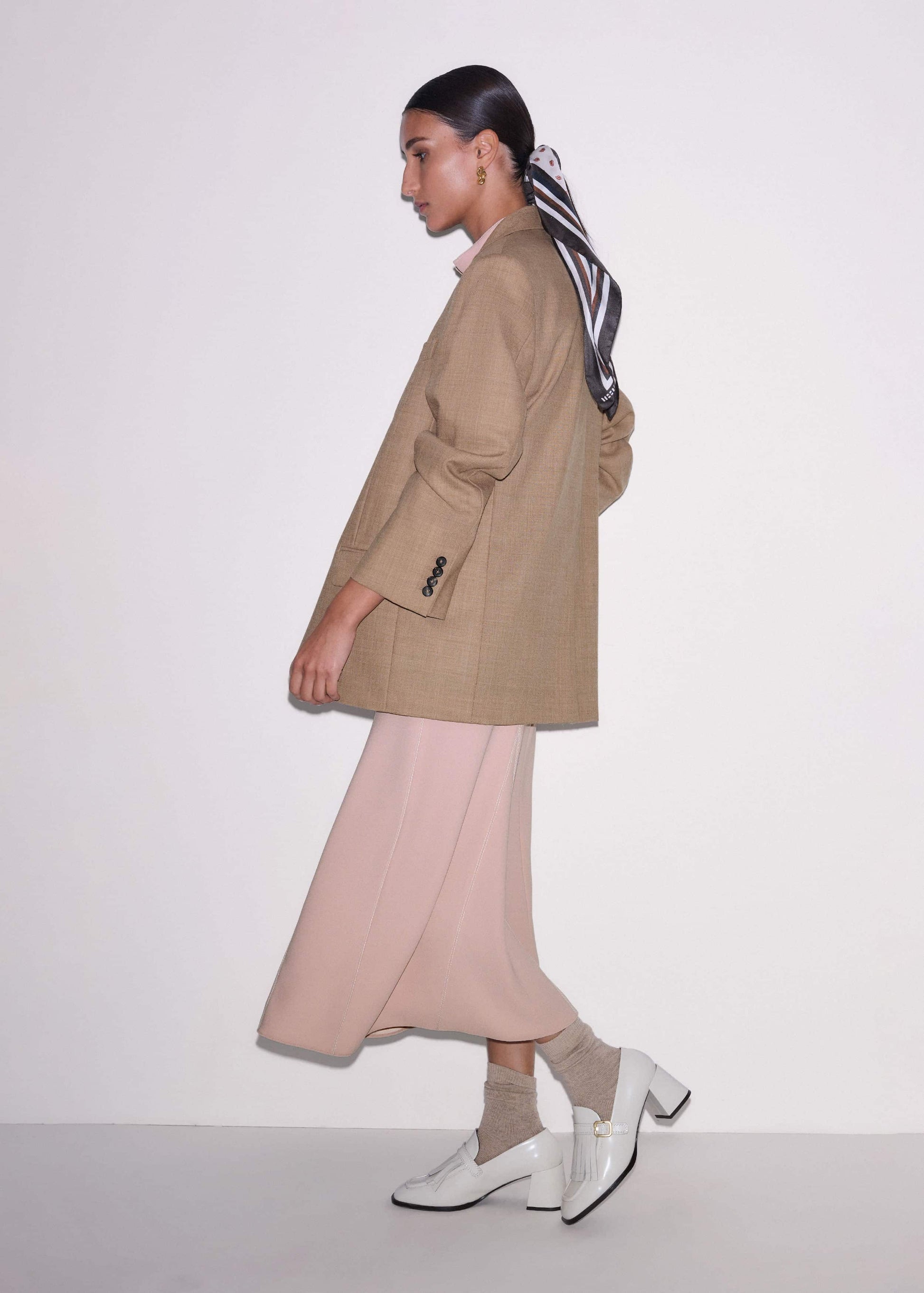 ME and EM Clothing Smoke Pink Contrast Stitch Midi Dress