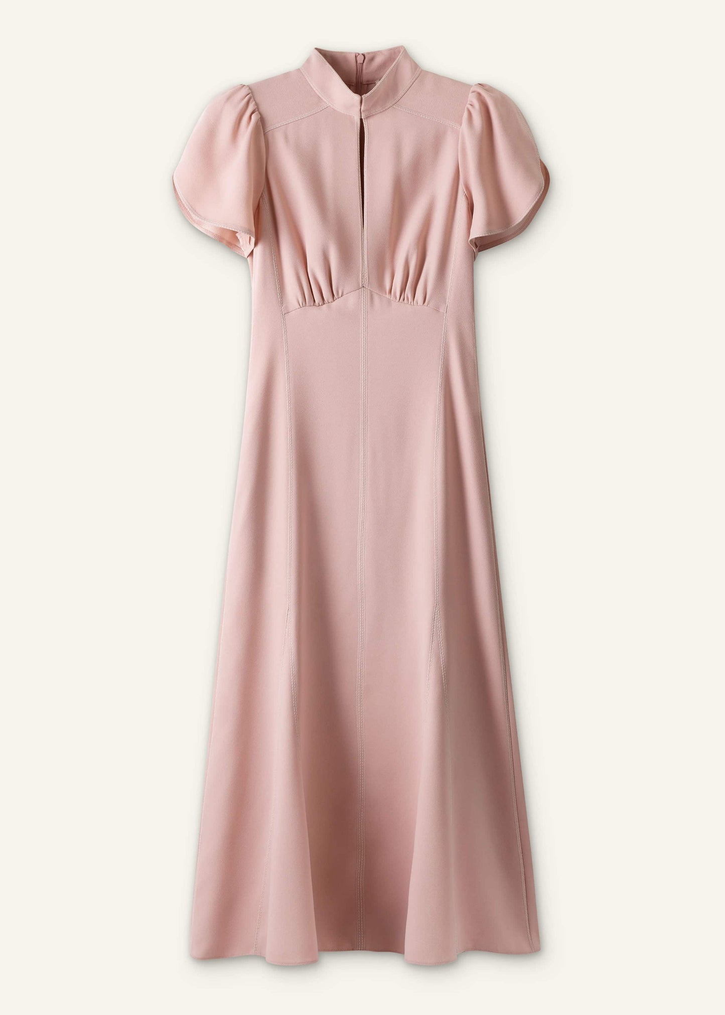 ME and EM Clothing Smoke Pink Contrast Stitch Midi Dress