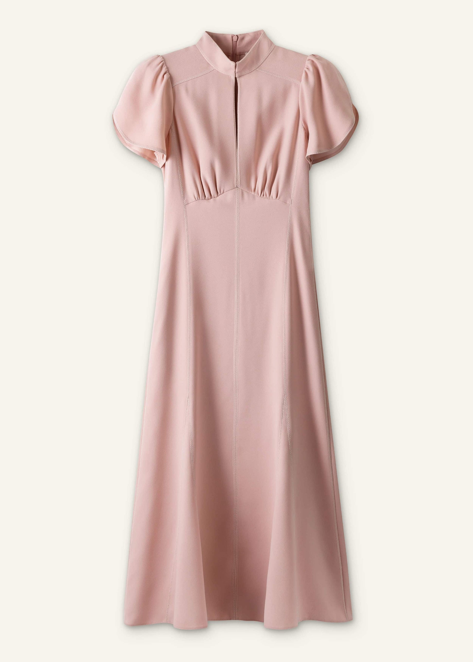 ME and EM Clothing Smoke Pink Contrast Stitch Midi Dress
