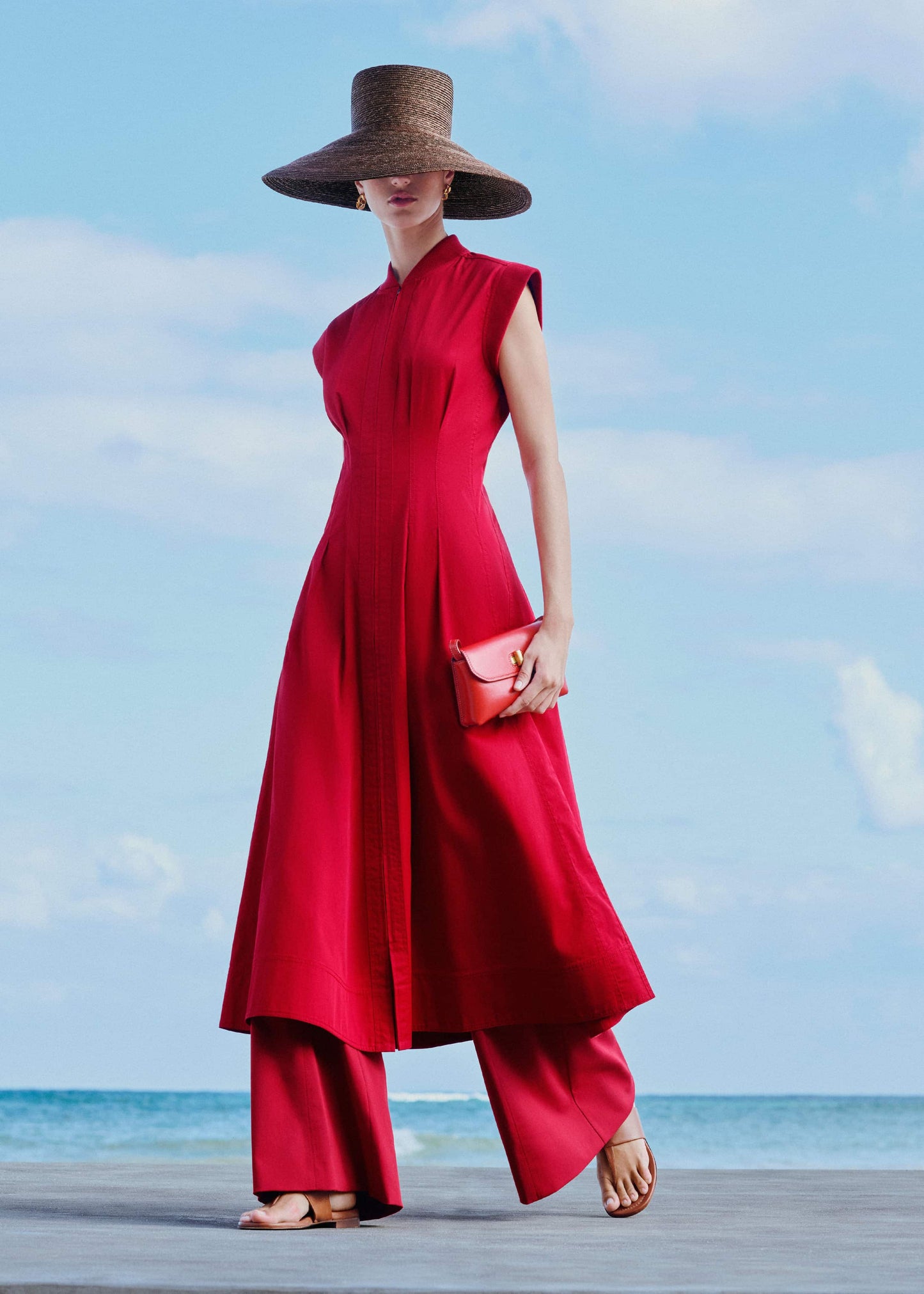 ME and EM Clothing Red Sporty Smart Midi Dress