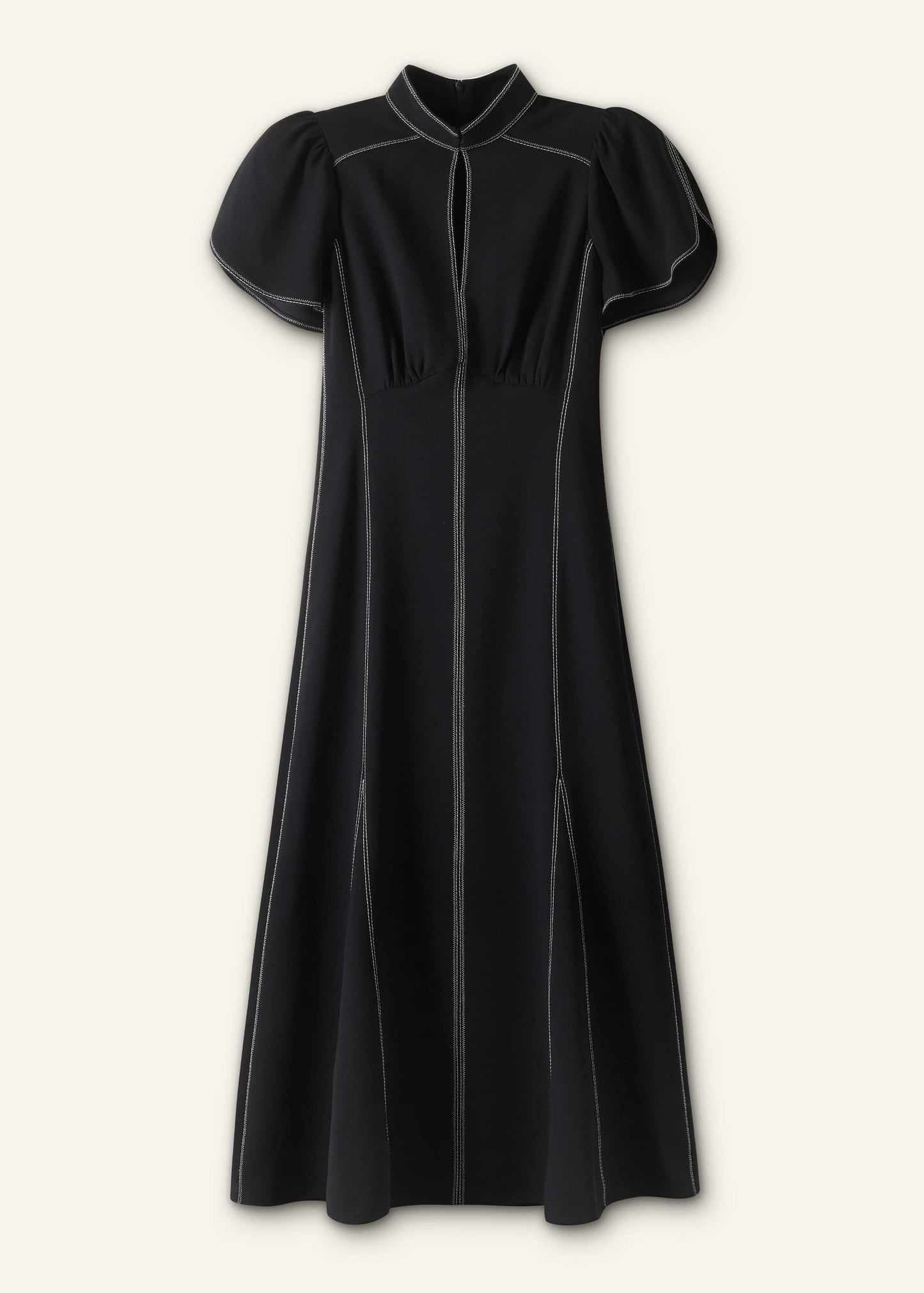 ME and EM Clothing Black Contrast Stitch Midi Dress