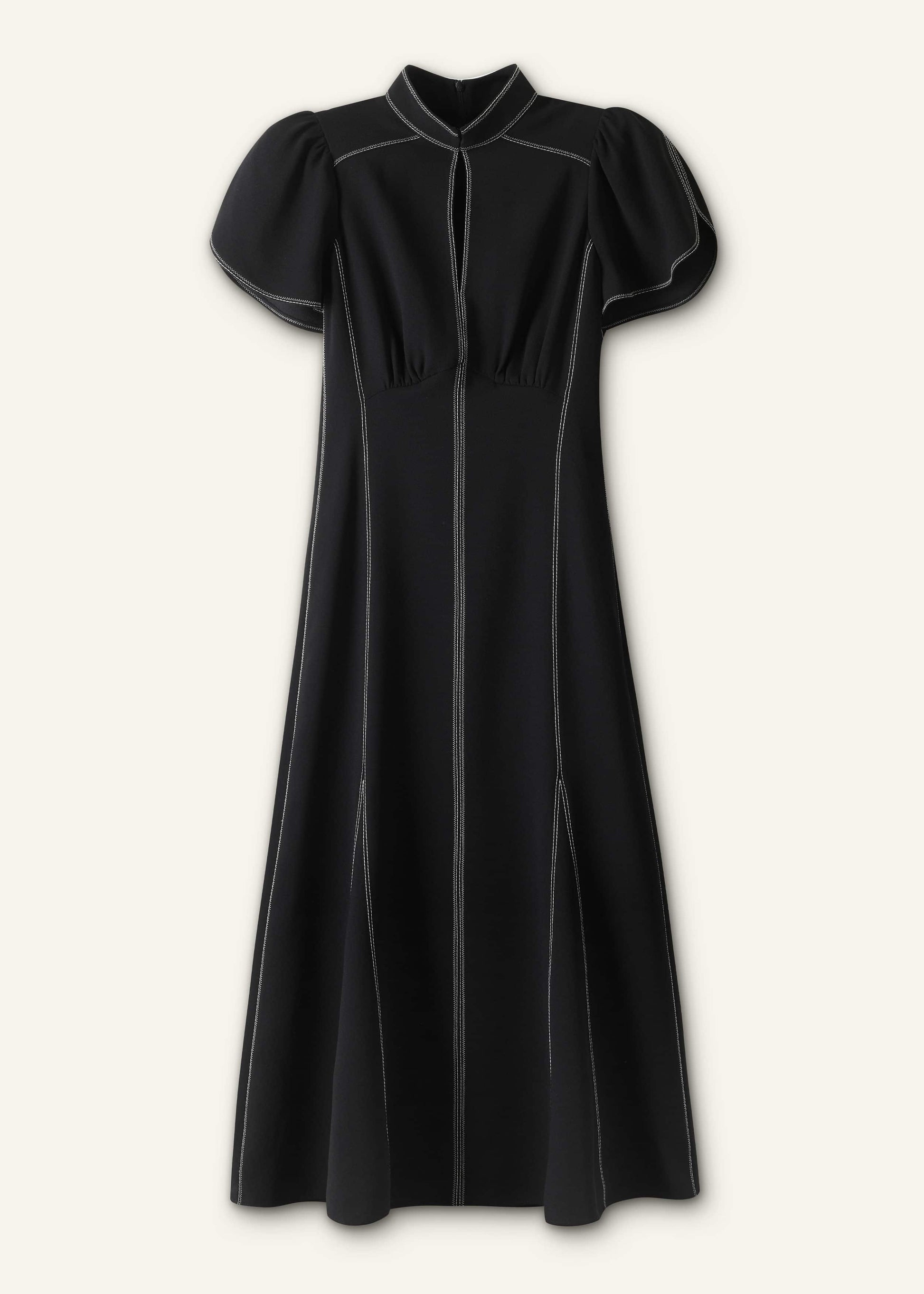 ME and EM Clothing Black Contrast Stitch Midi Dress