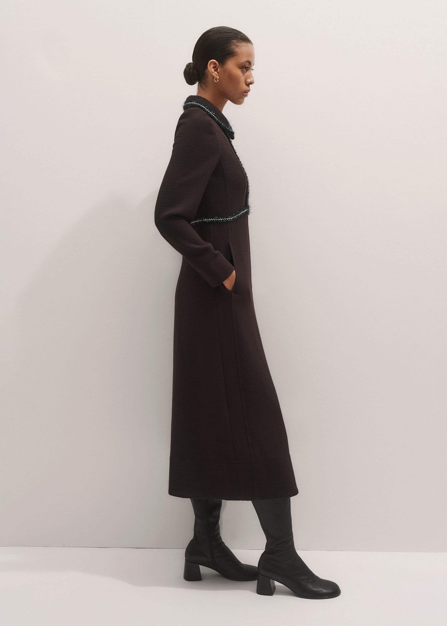 ME and EM Clothing Brown Tweed Midi Dress