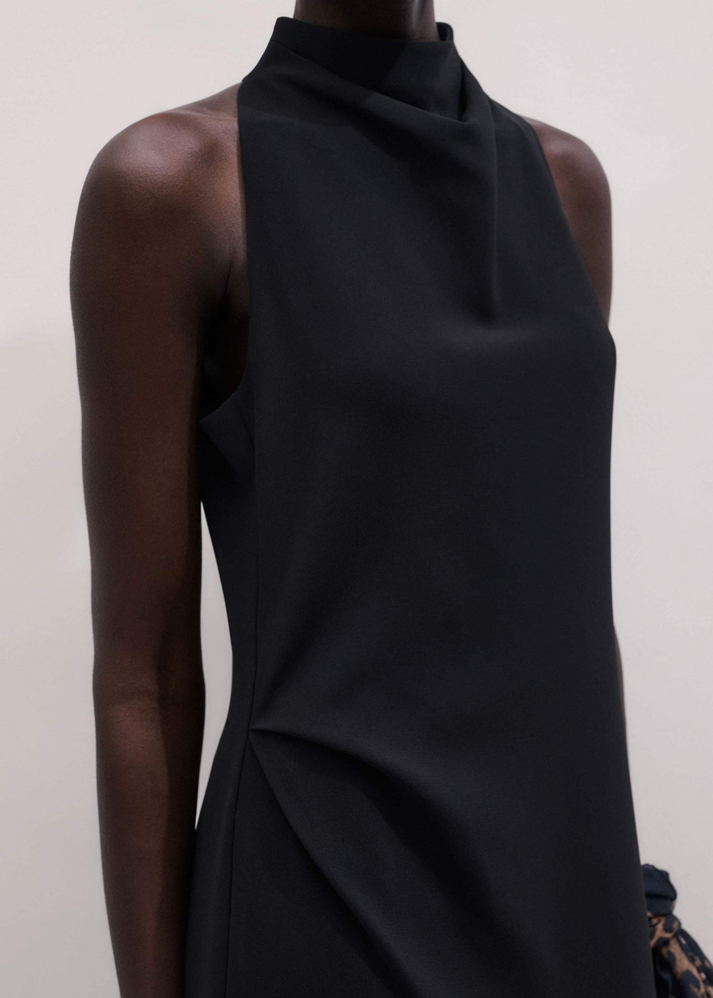 ME and EM Clothing Black Draped Full Length Dress