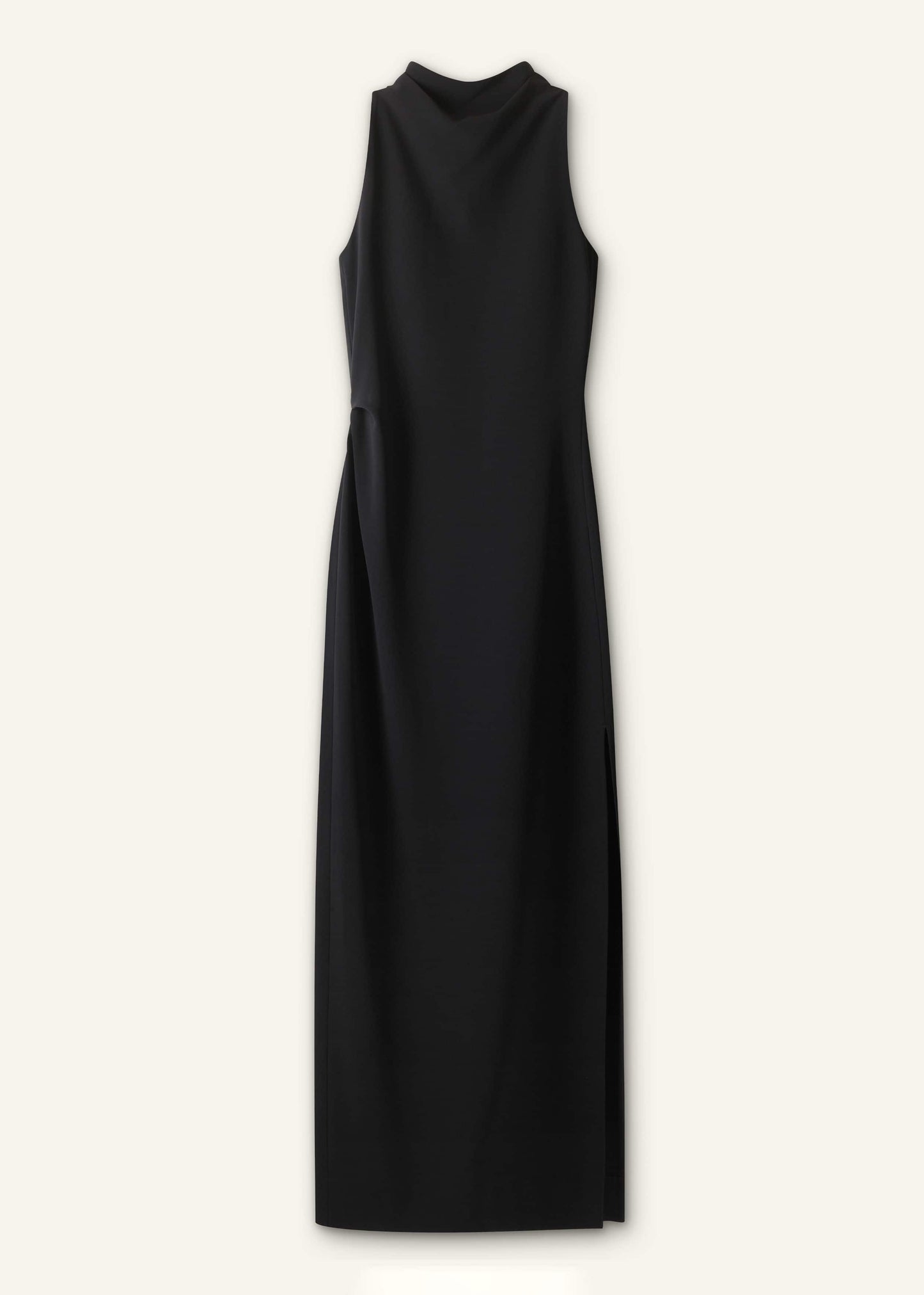 ME and EM Clothing Black Draped Full Length Dress