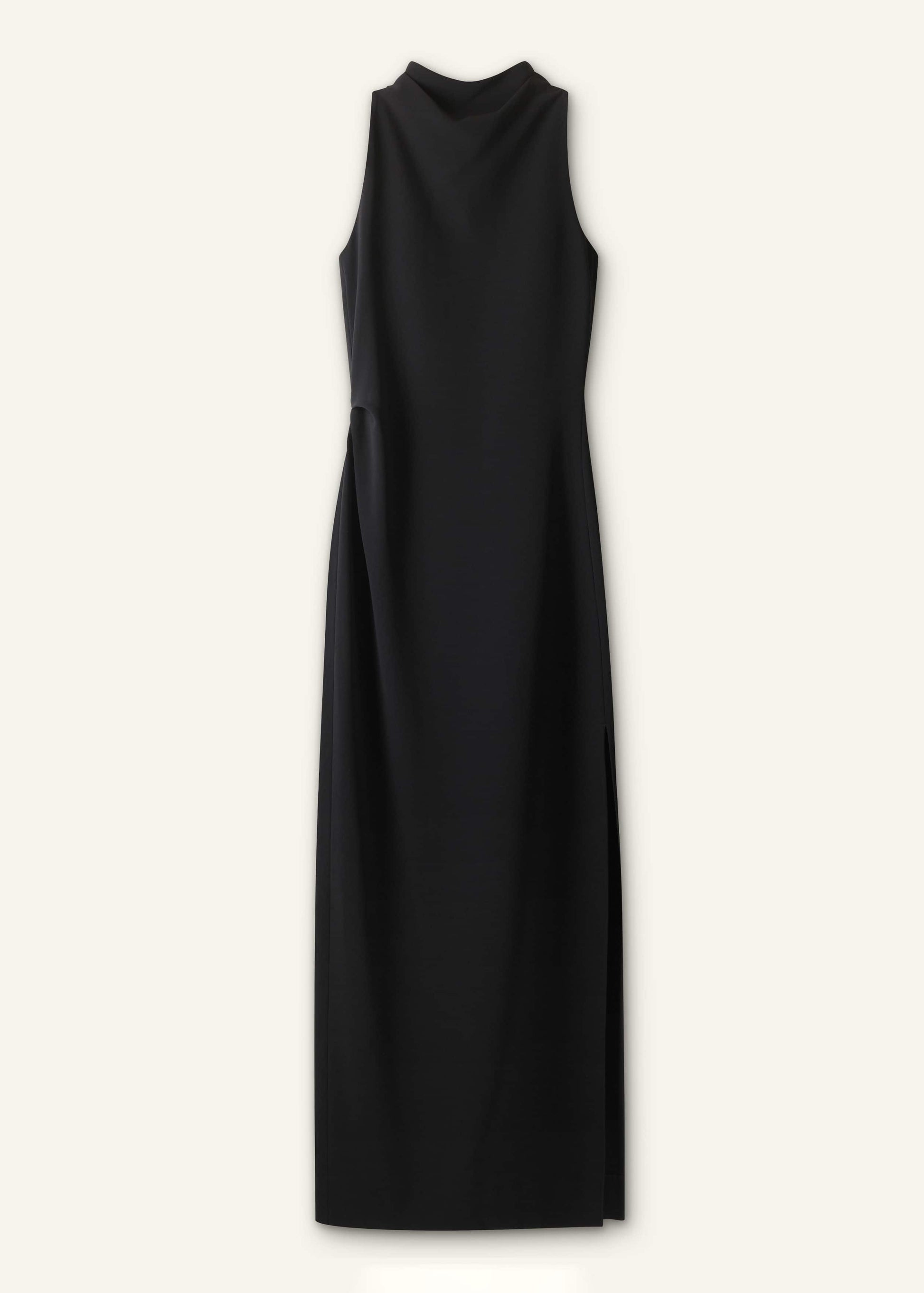 ME and EM Clothing Black Draped Full Length Dress
