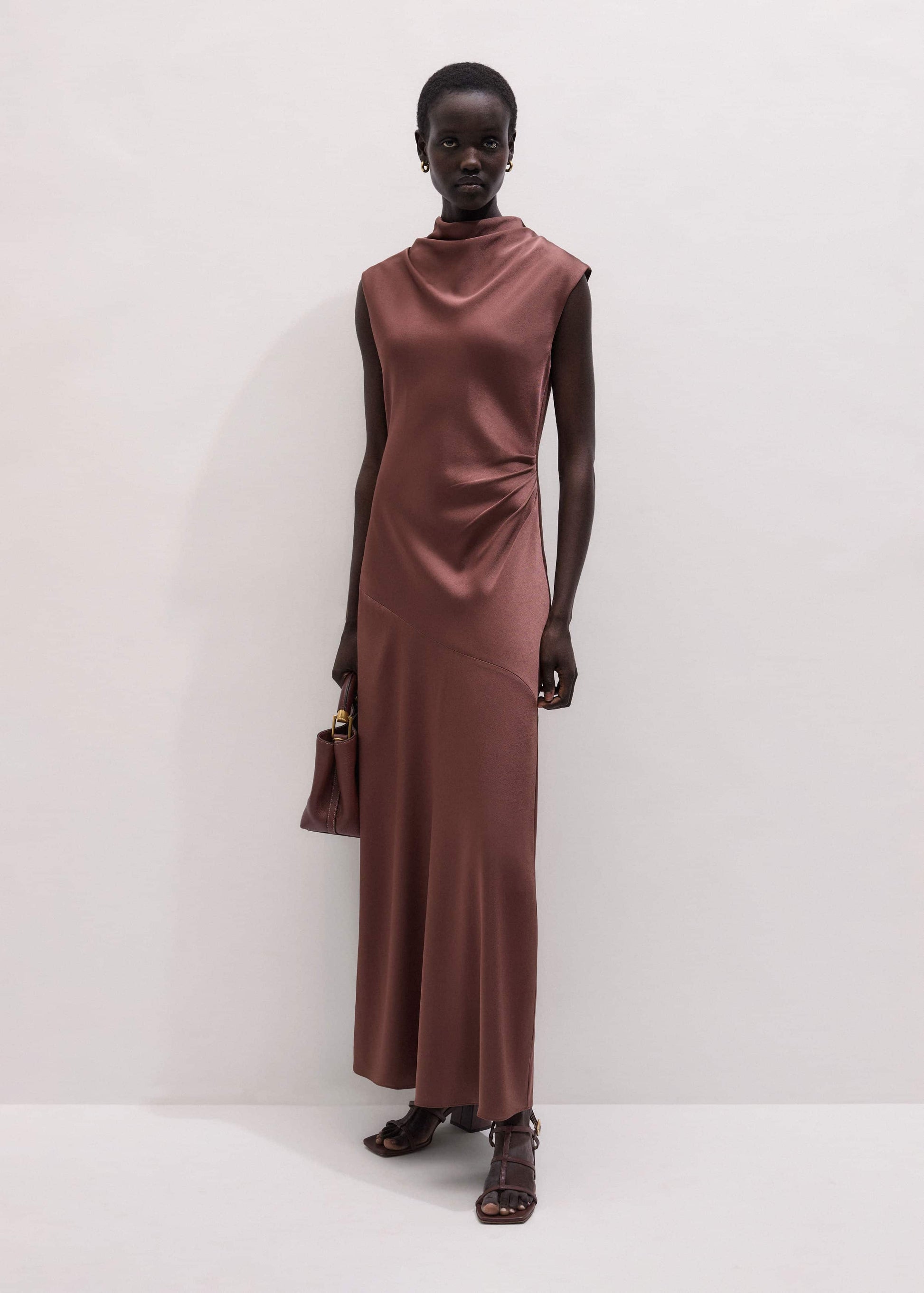 ME and EM Clothing Cinnamon Bias Cut Full Length Dress