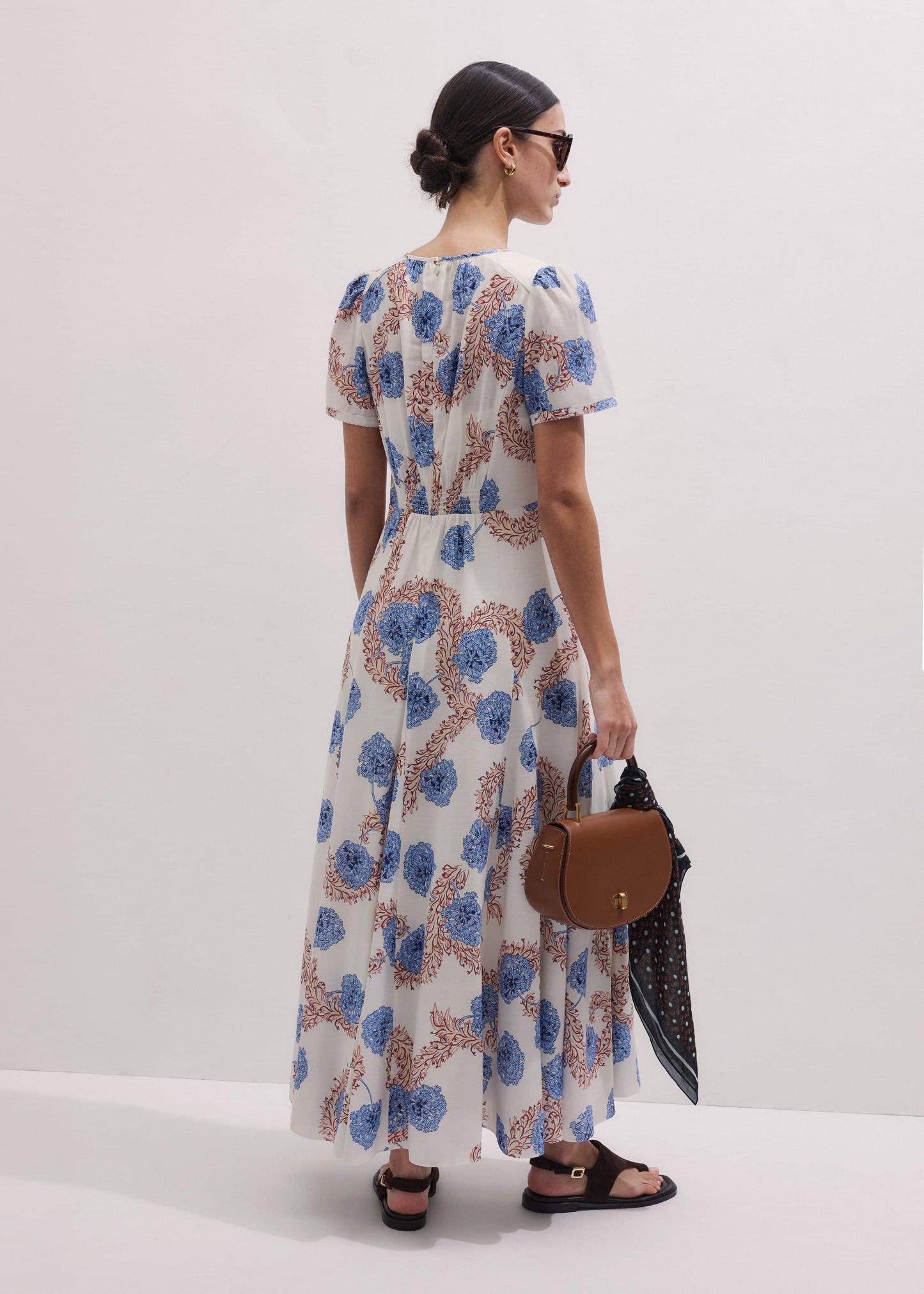 ME and EM Clothing Cream Fit + Flare Maxi Dress