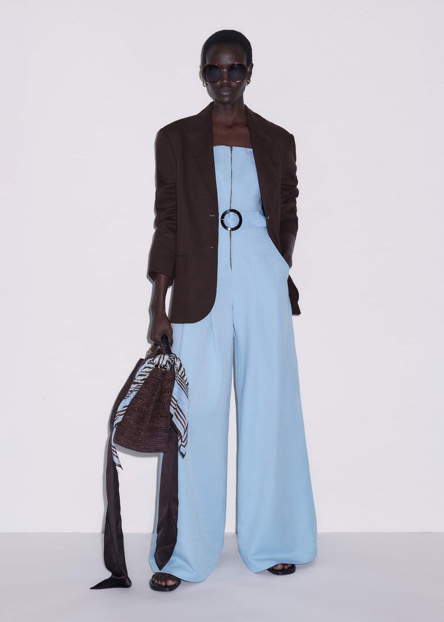 ME and EM Clothing Blue Wide-Leg Jumpsuit