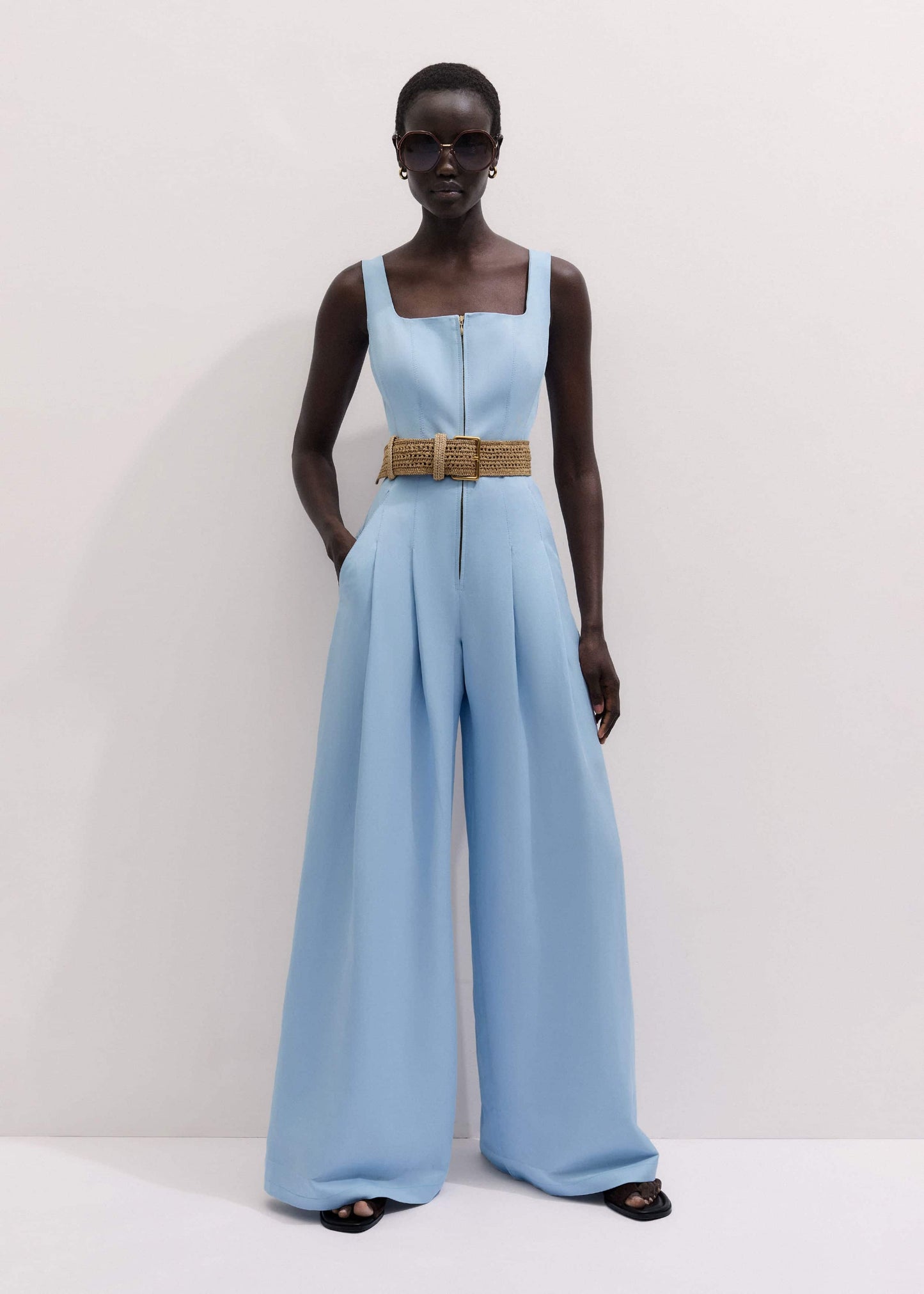 ME and EM Clothing Blue Wide-Leg Jumpsuit