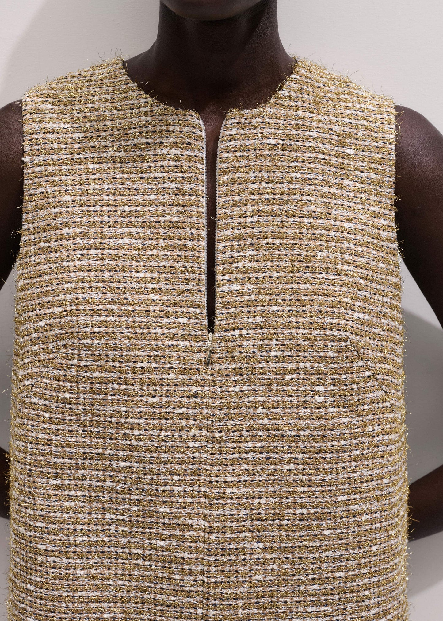 ME and EM Clothing Gold Metallic Mini Dress