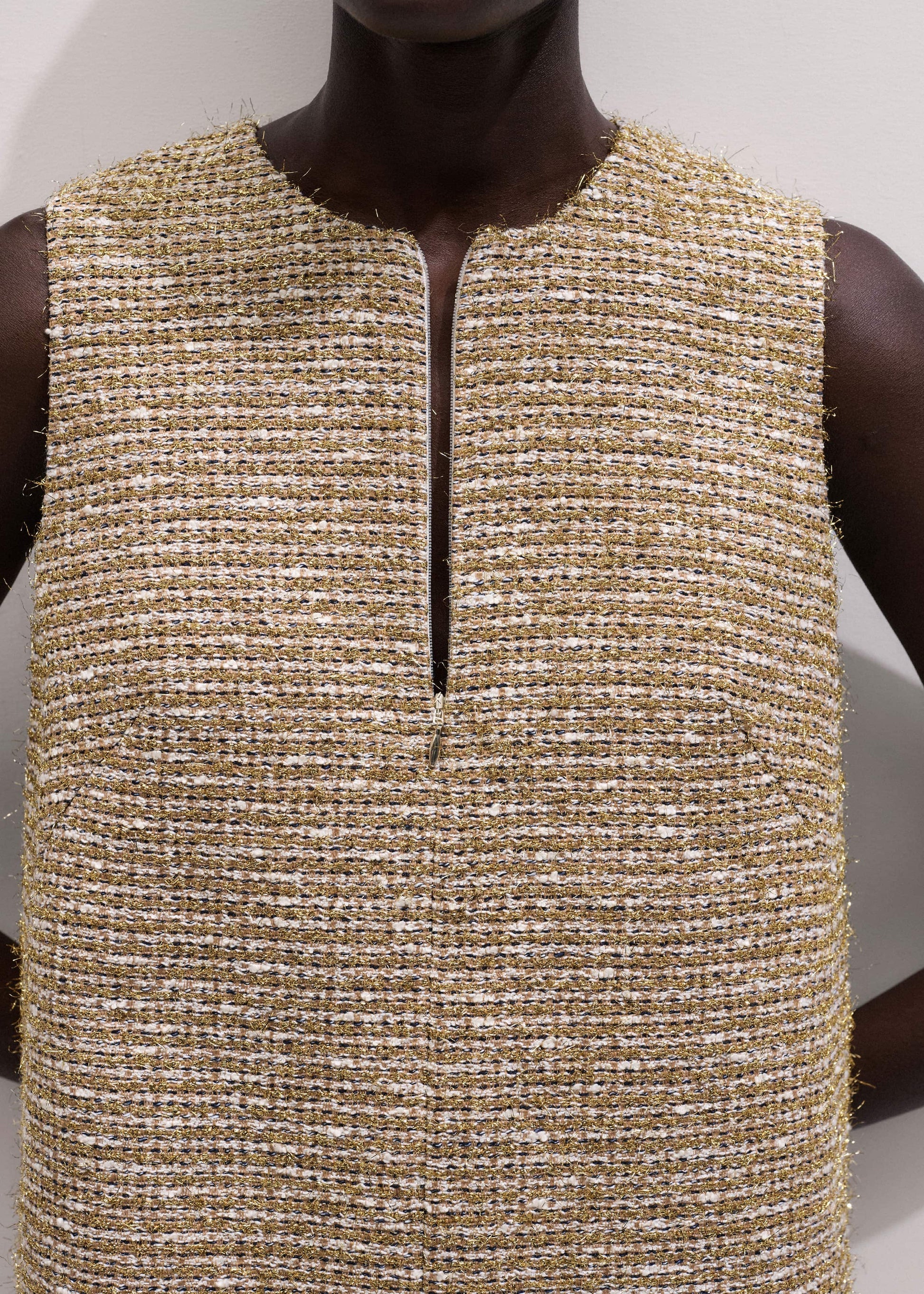 ME and EM Clothing Gold Metallic Mini Dress