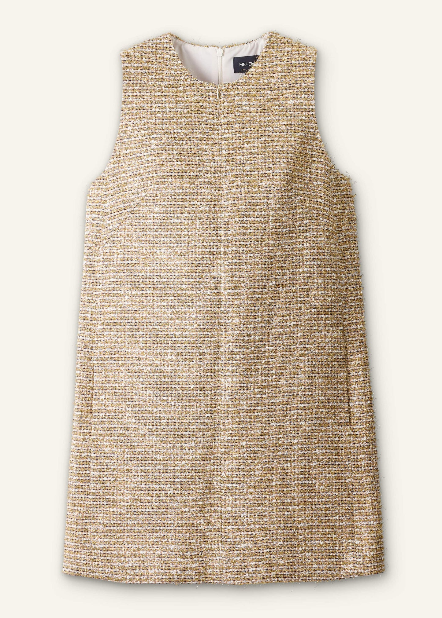 ME and EM Clothing Gold Metallic Mini Dress