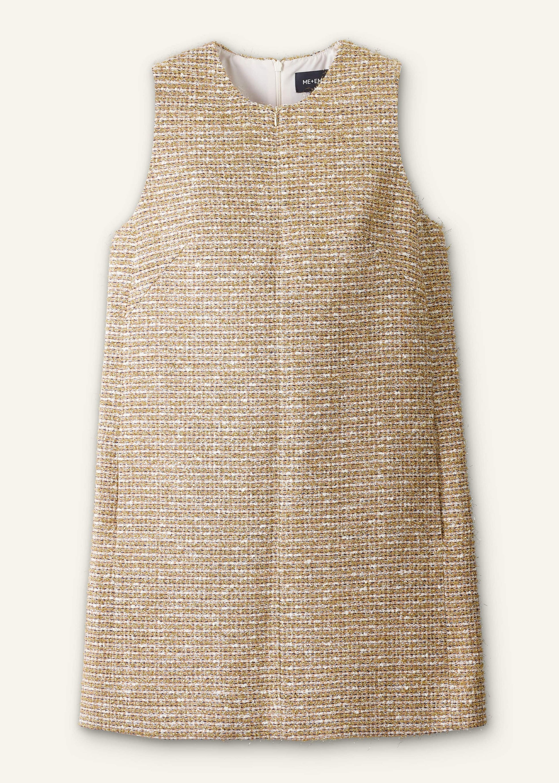 ME and EM Clothing Gold Metallic Mini Dress