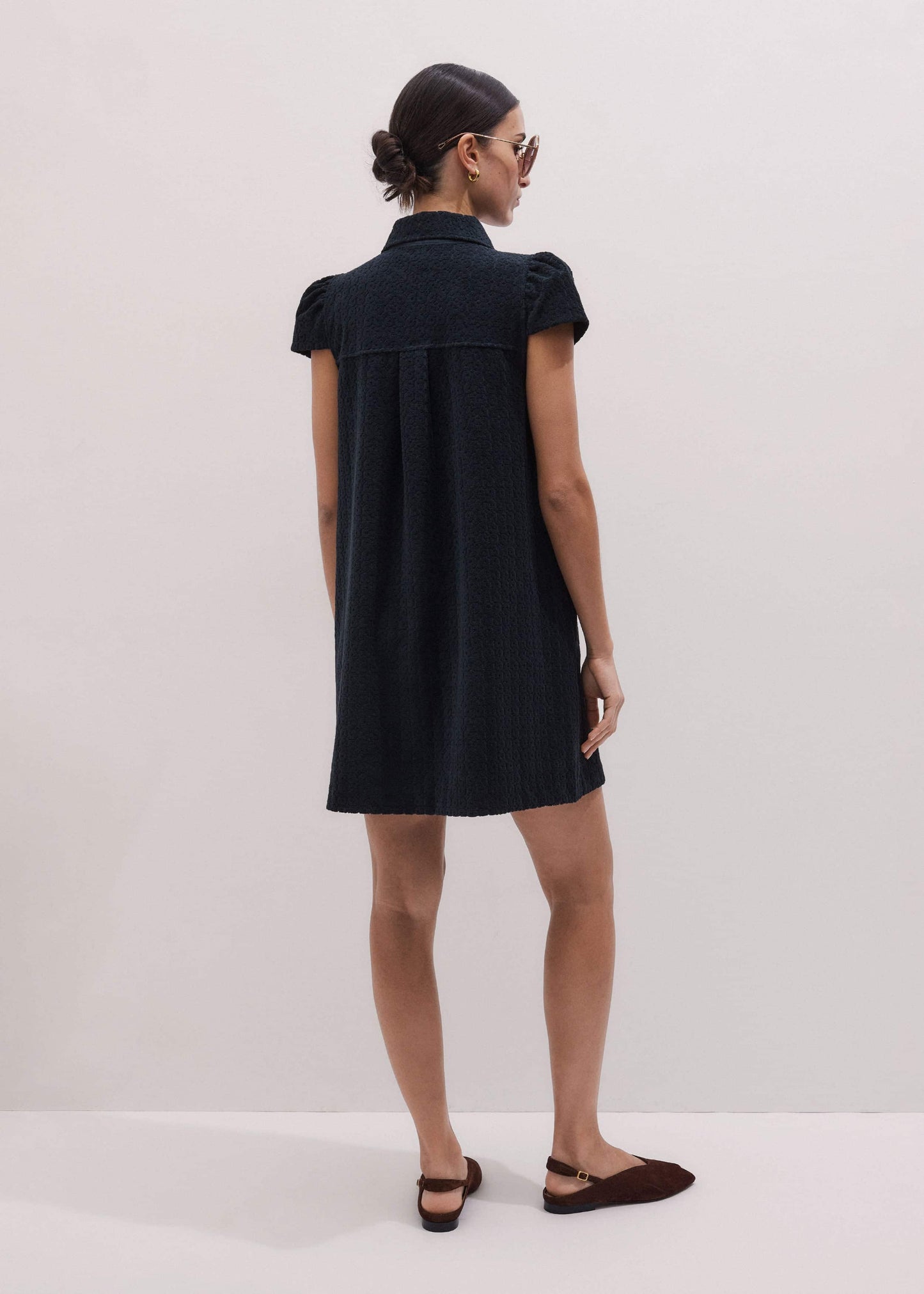 ME and EM Clothing Navy Mini Swing Dress