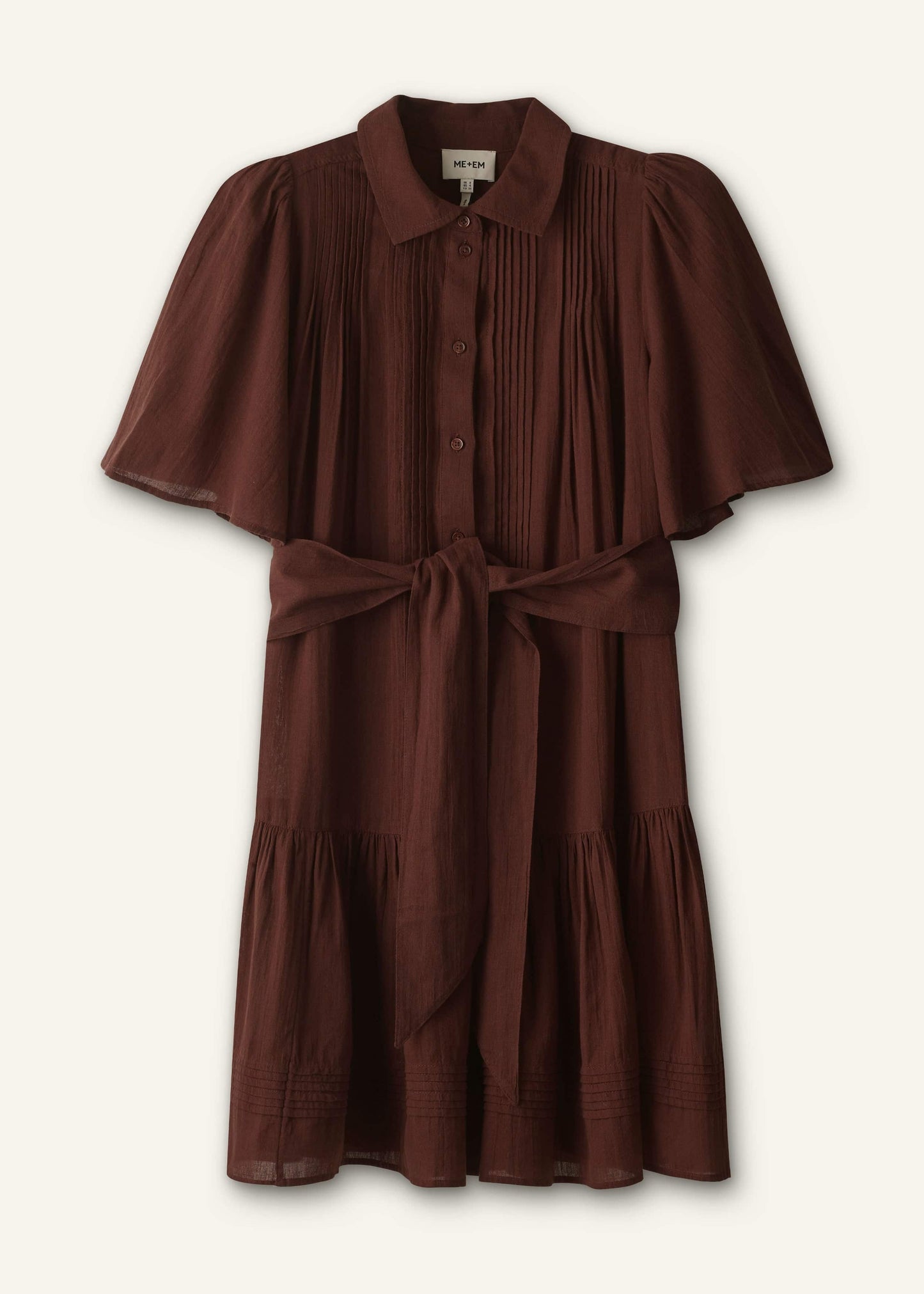 ME and EM Clothing Cinnamon Brown Mini Swing Dress