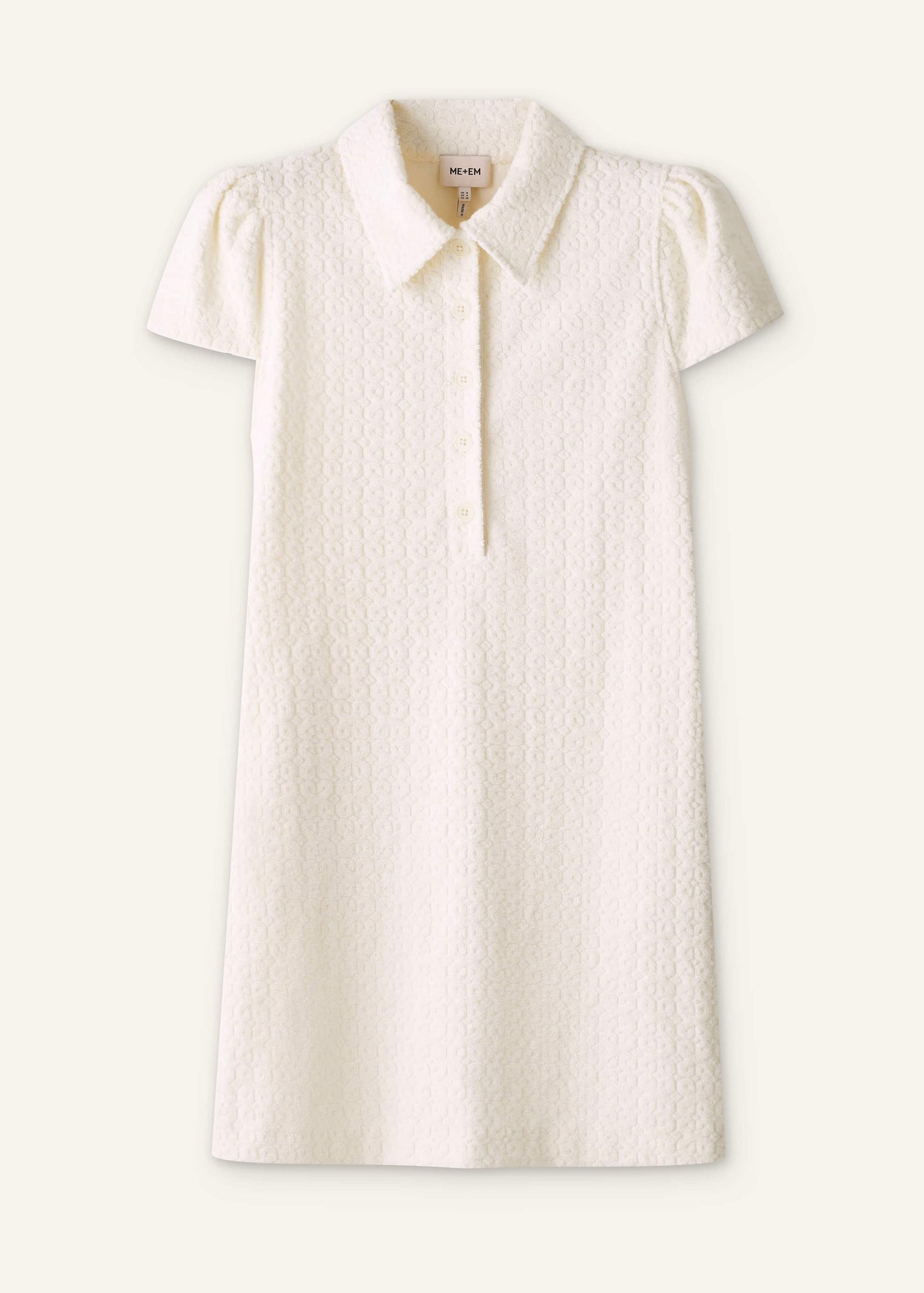 ME and EM Clothing Cream Jacquard Short Swing Dress