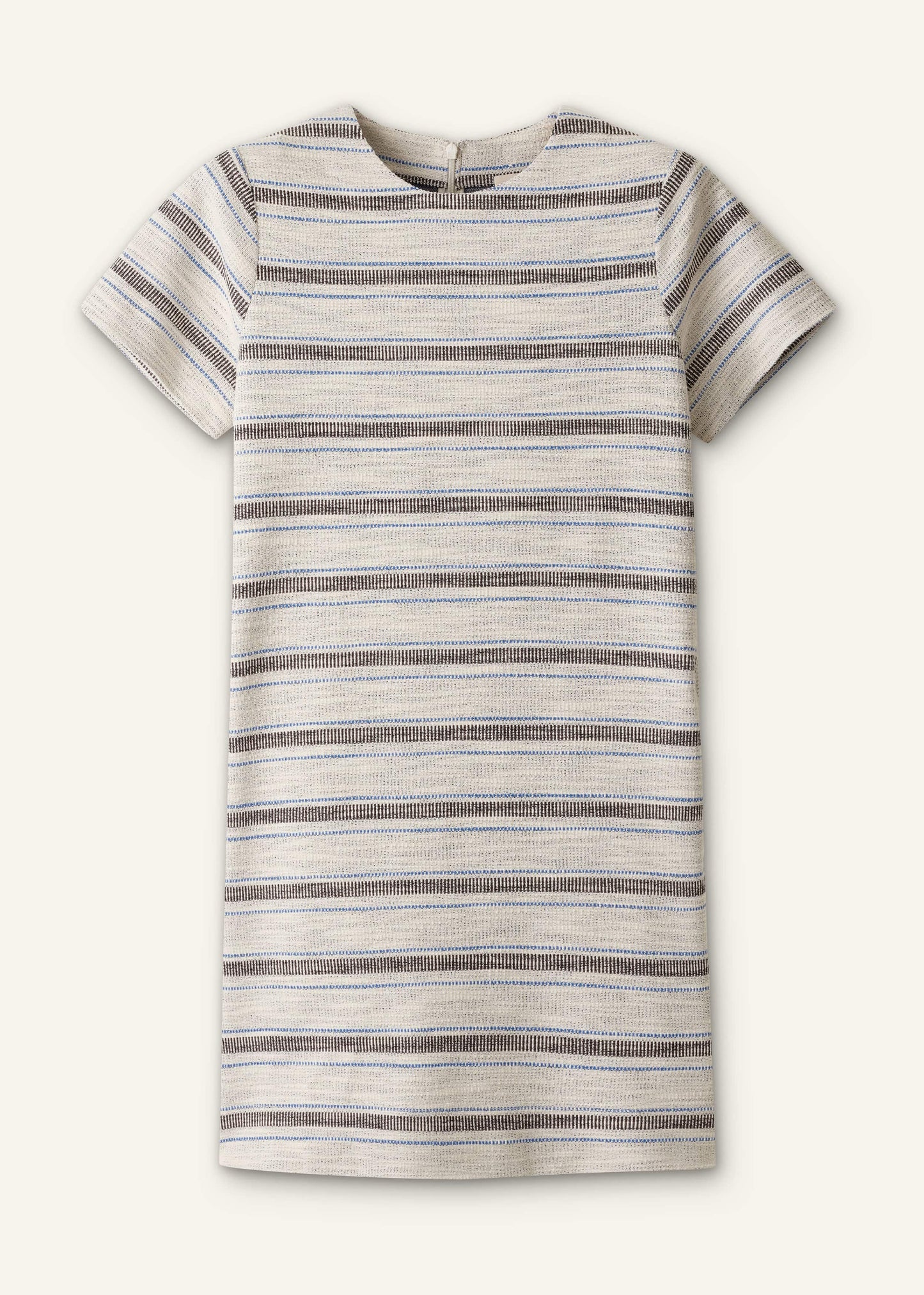ME and EM Clothing Cream Striped A-Line Mini Dress