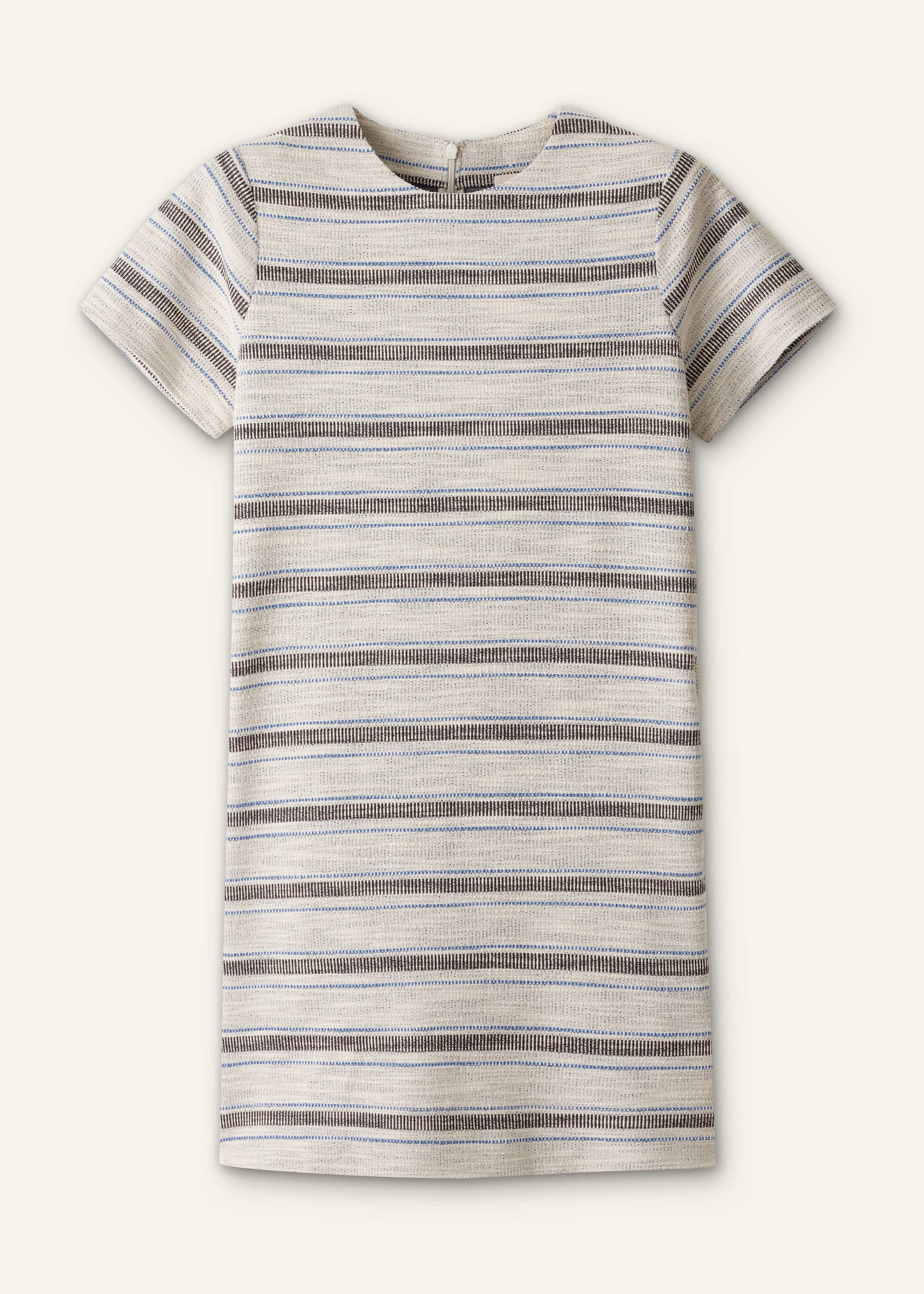 ME and EM Clothing Cream Striped A-Line Mini Dress