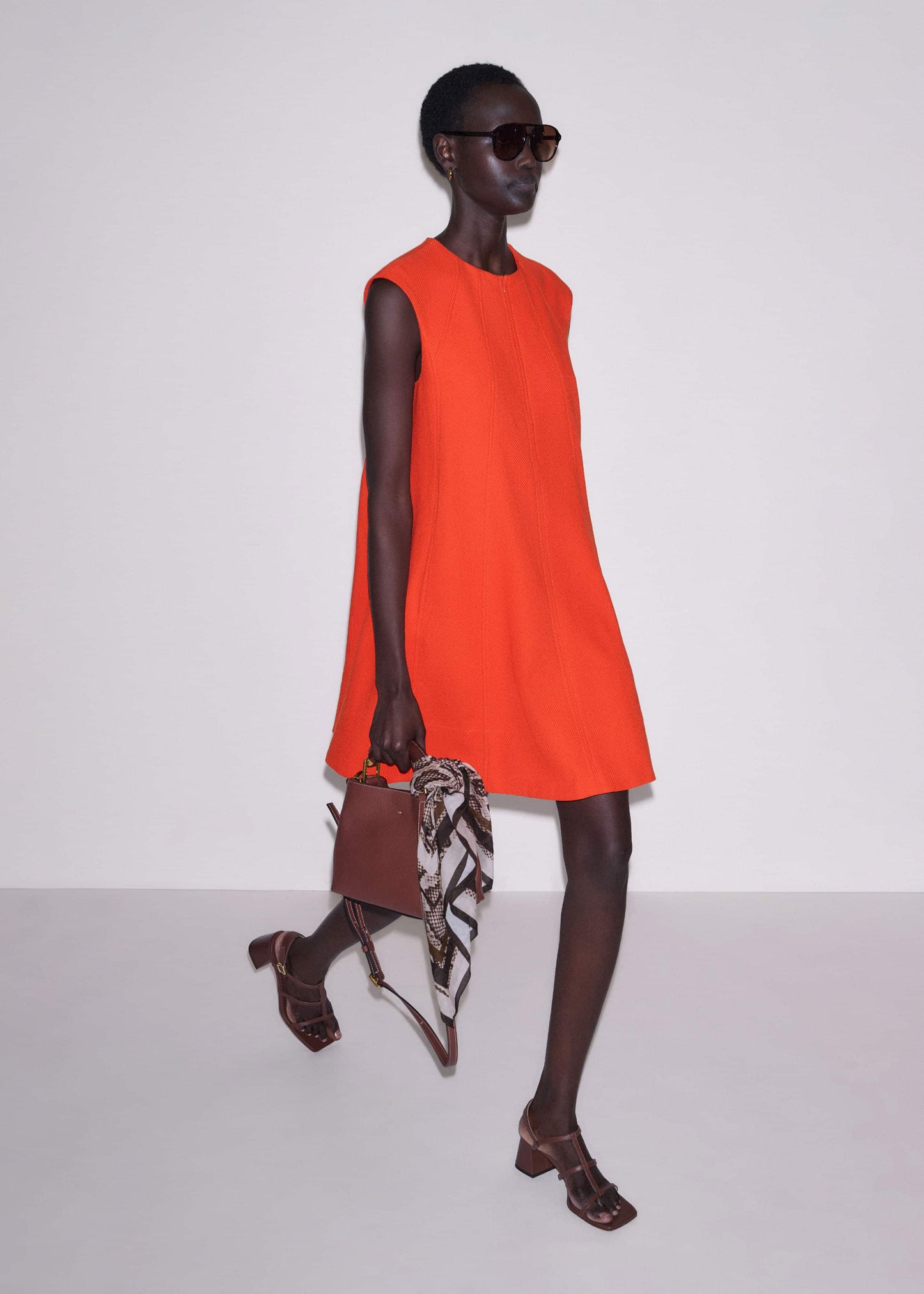 ME and EM Clothing Orange Swing Mini Dress