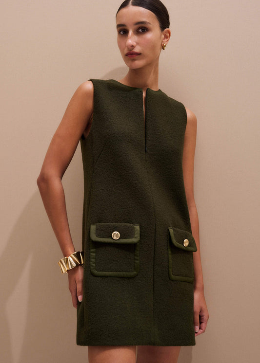 ME and EM Clothing Olive Green Shift Mini Dress