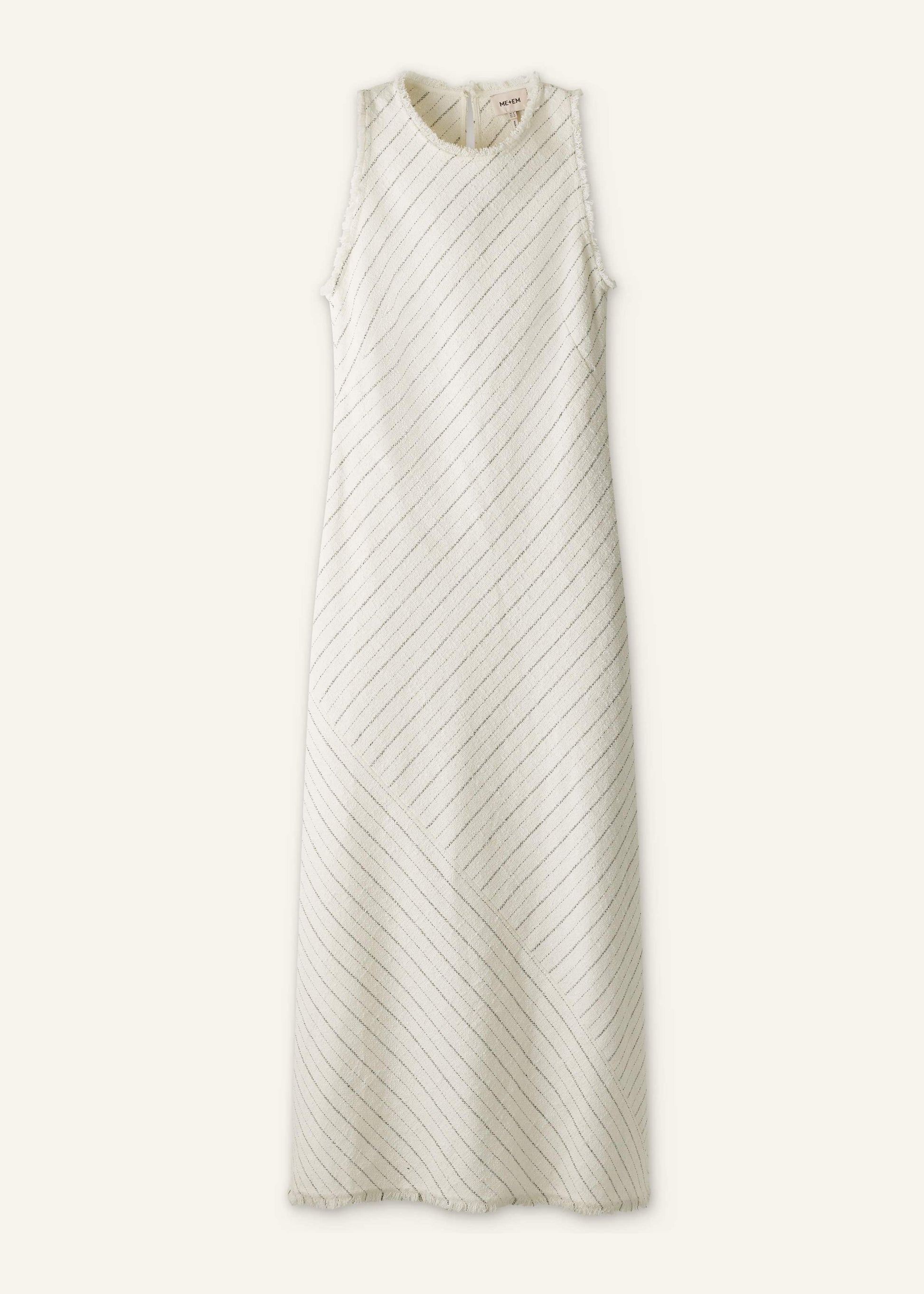 ME and EM Clothing Ivory Striped Bias Cut Maxi Dress