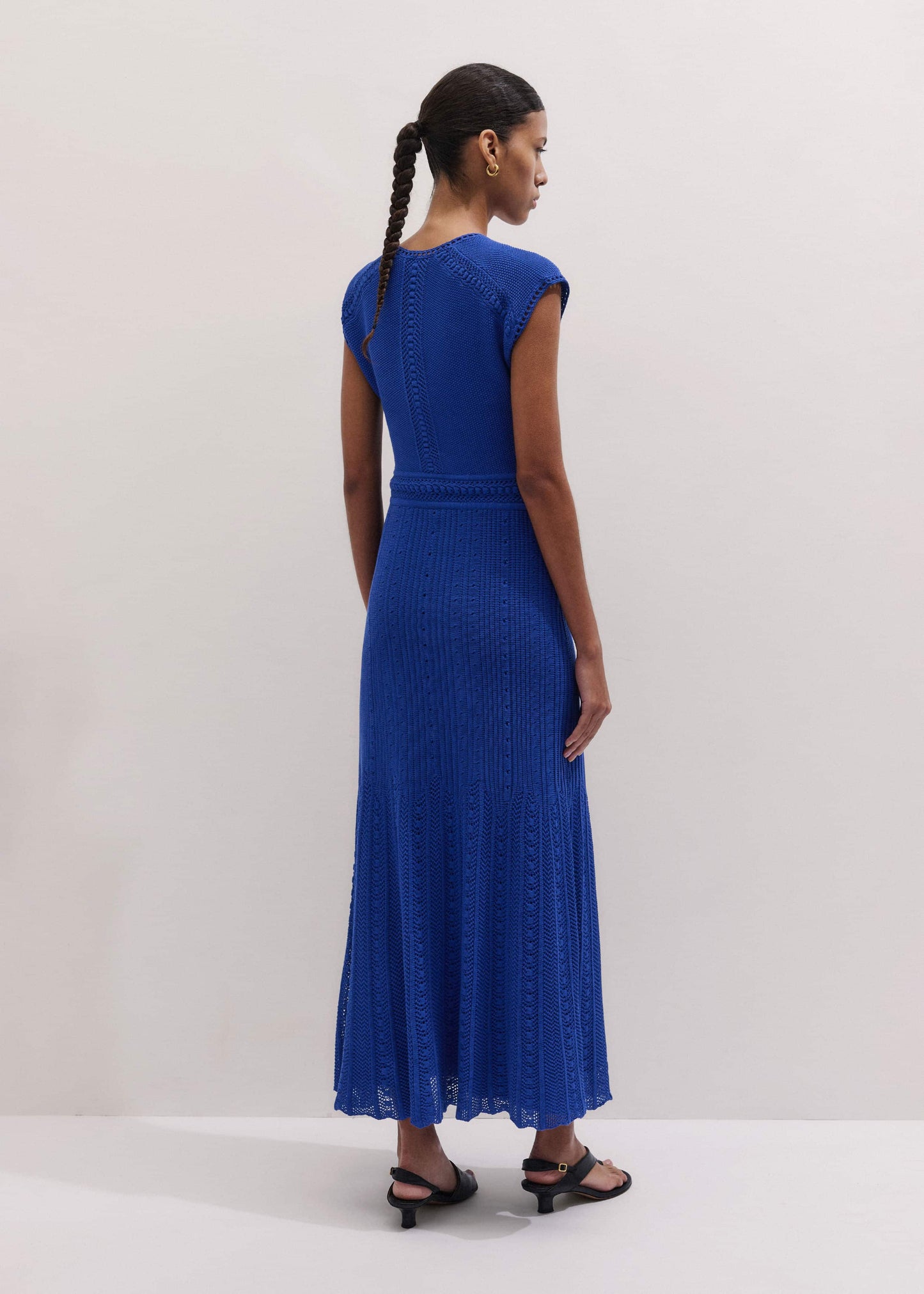 ME and EM Clothing Blue Pointelle Maxi Dress