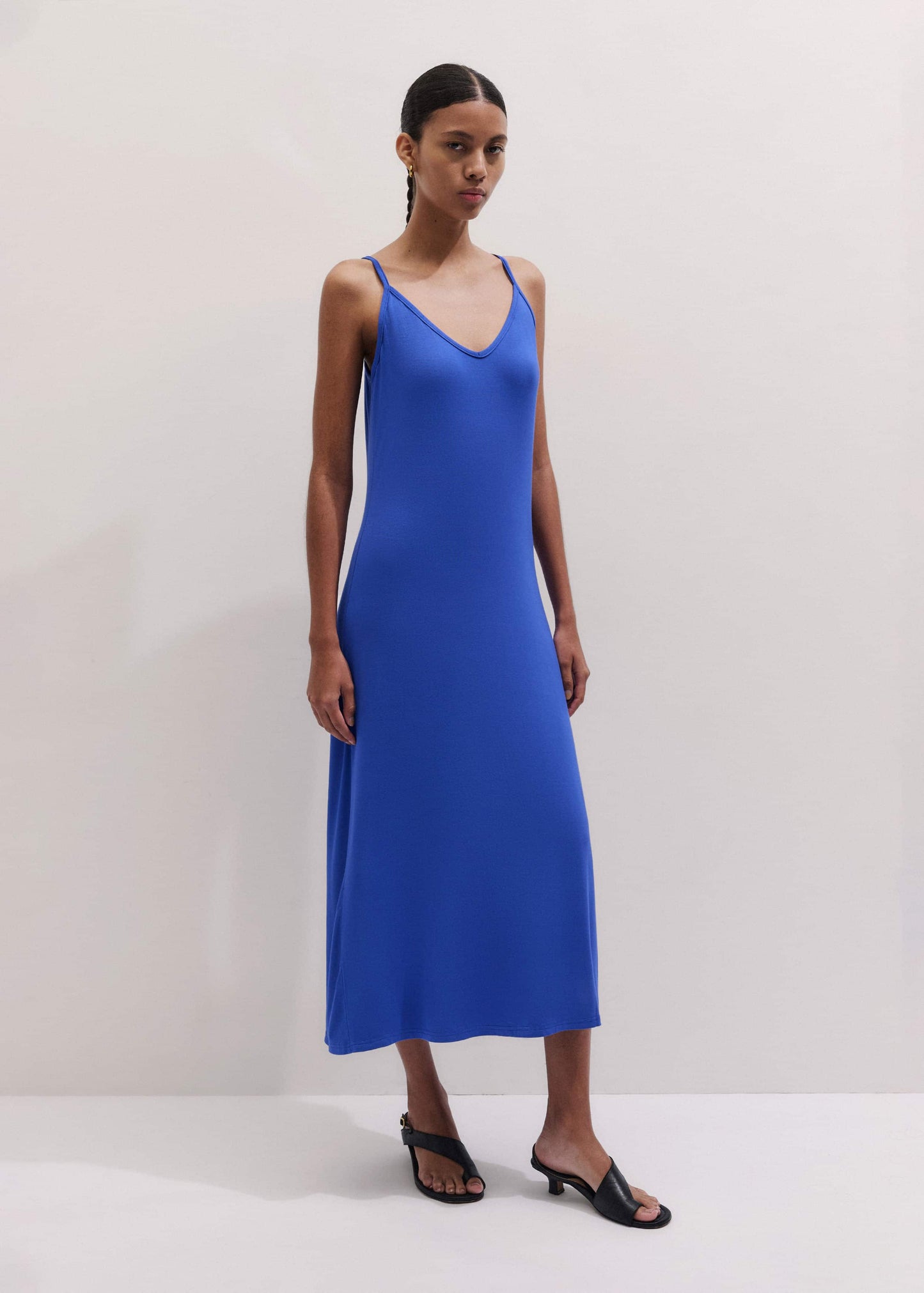 ME and EM Clothing Blue Pointelle Maxi Dress