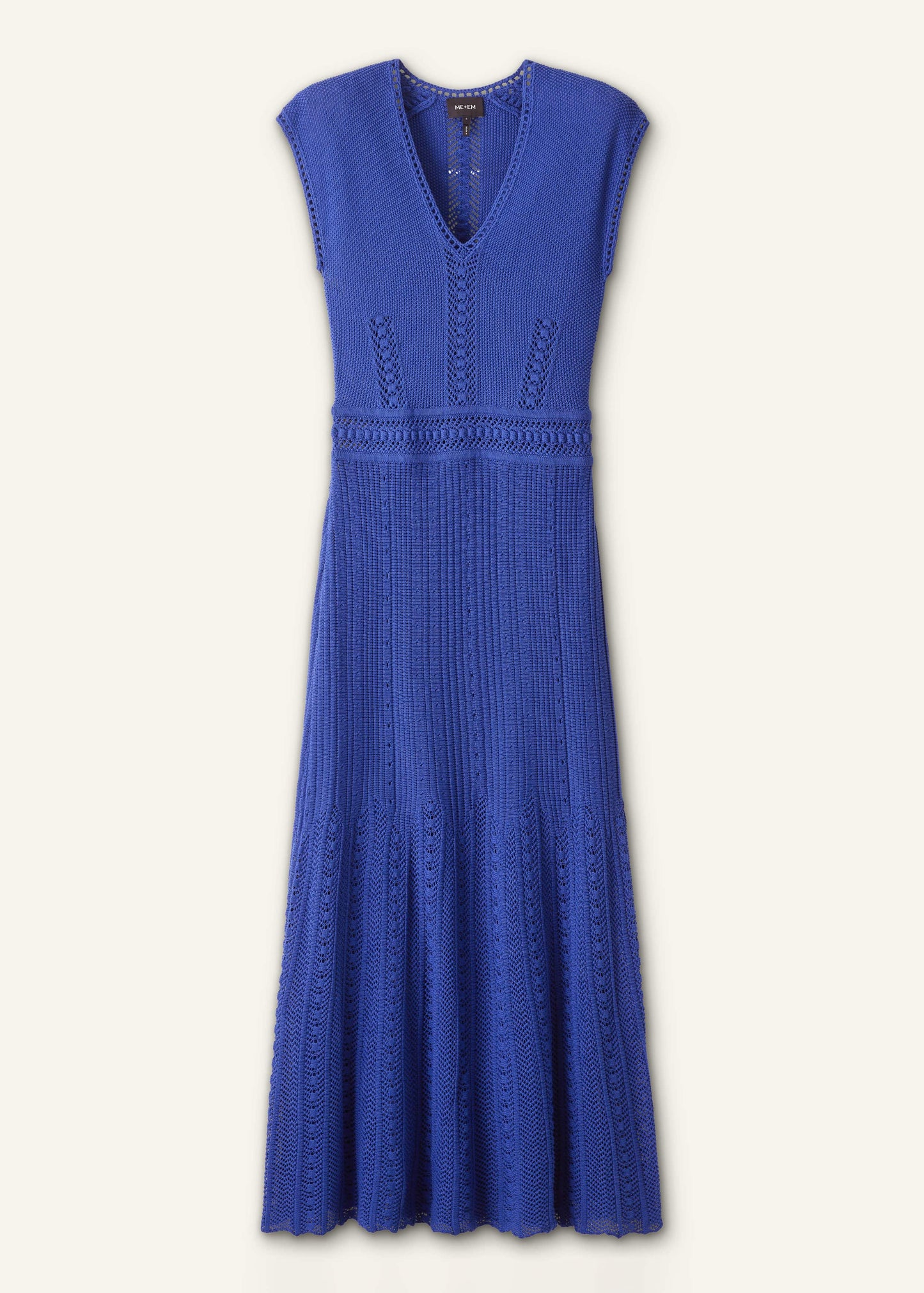 ME and EM Clothing Blue Pointelle Maxi Dress