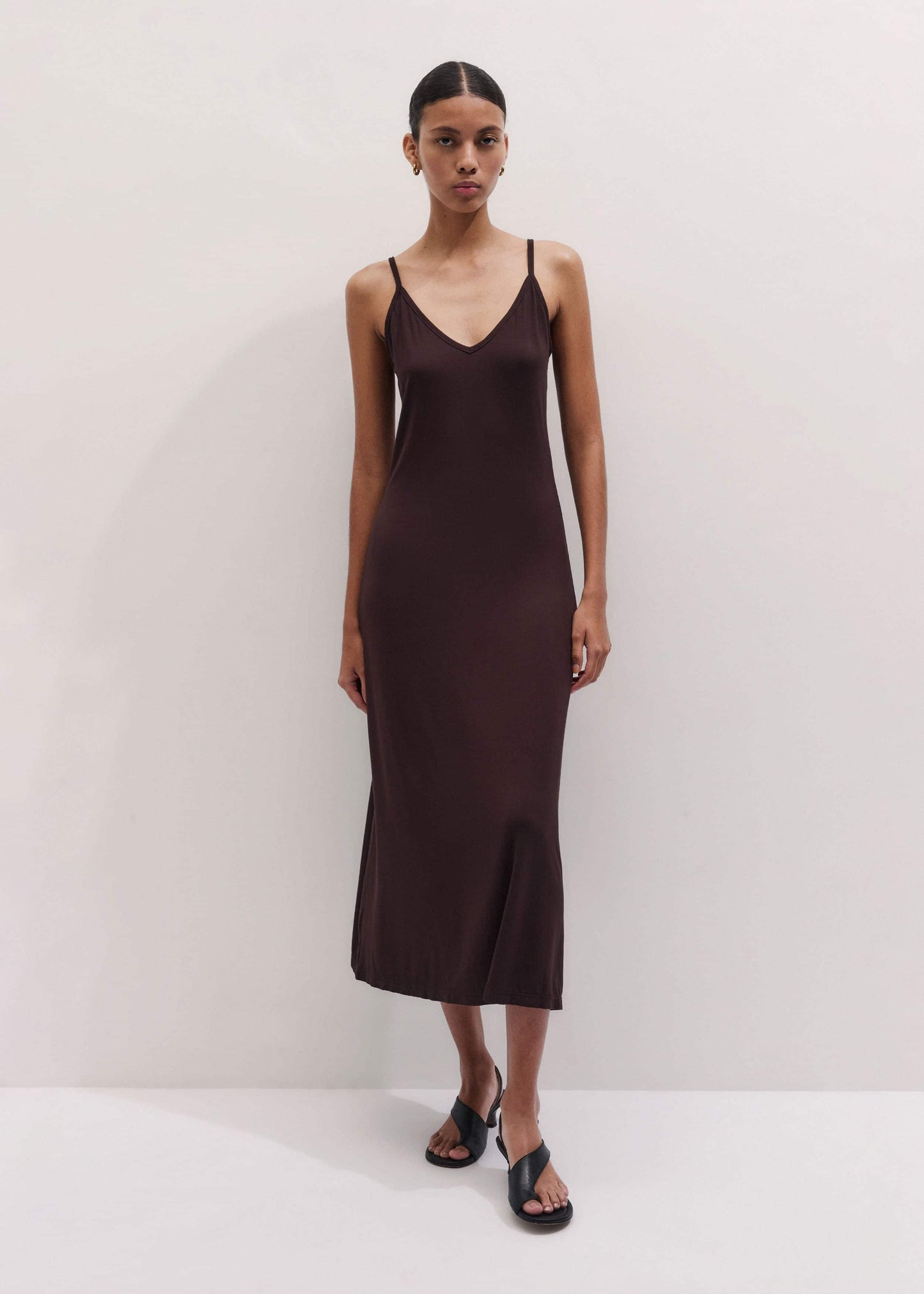 ME and EM Clothing Brown Pointelle Maxi Dress