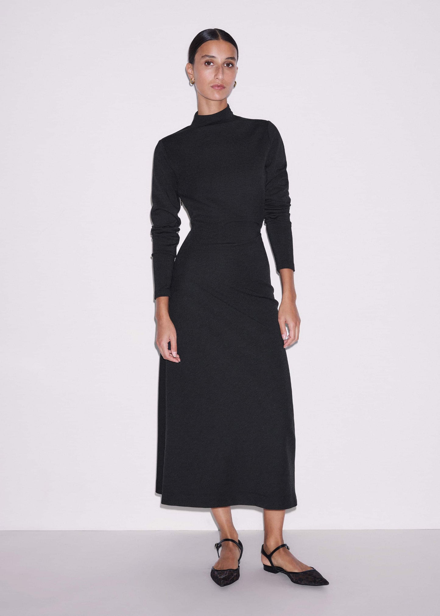 ME and EM Clothing Gray Gathered Maxi Dress