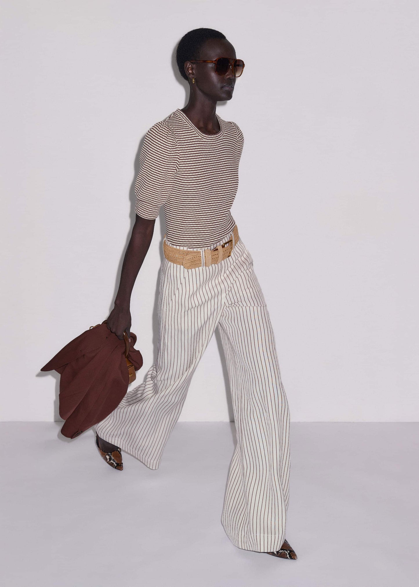 ME and EM Clothing Ivory High Waist Wide Pant