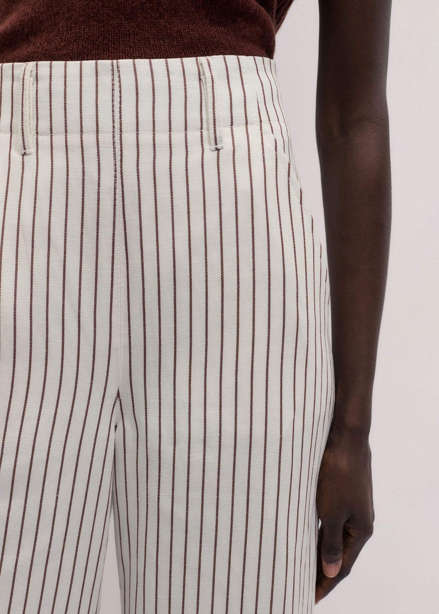 ME and EM Clothing Ivory High Waist Wide Pant