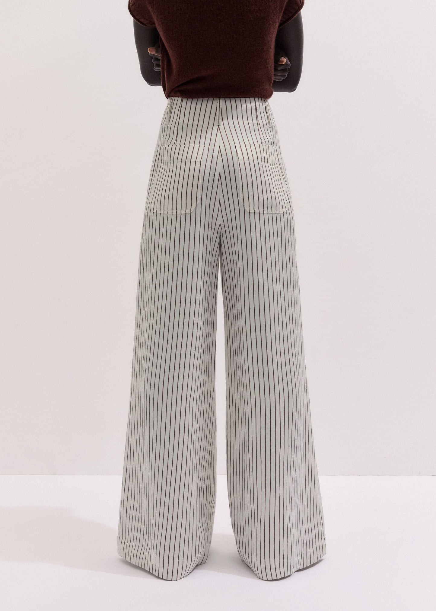ME and EM Clothing Ivory High Waist Wide Pant