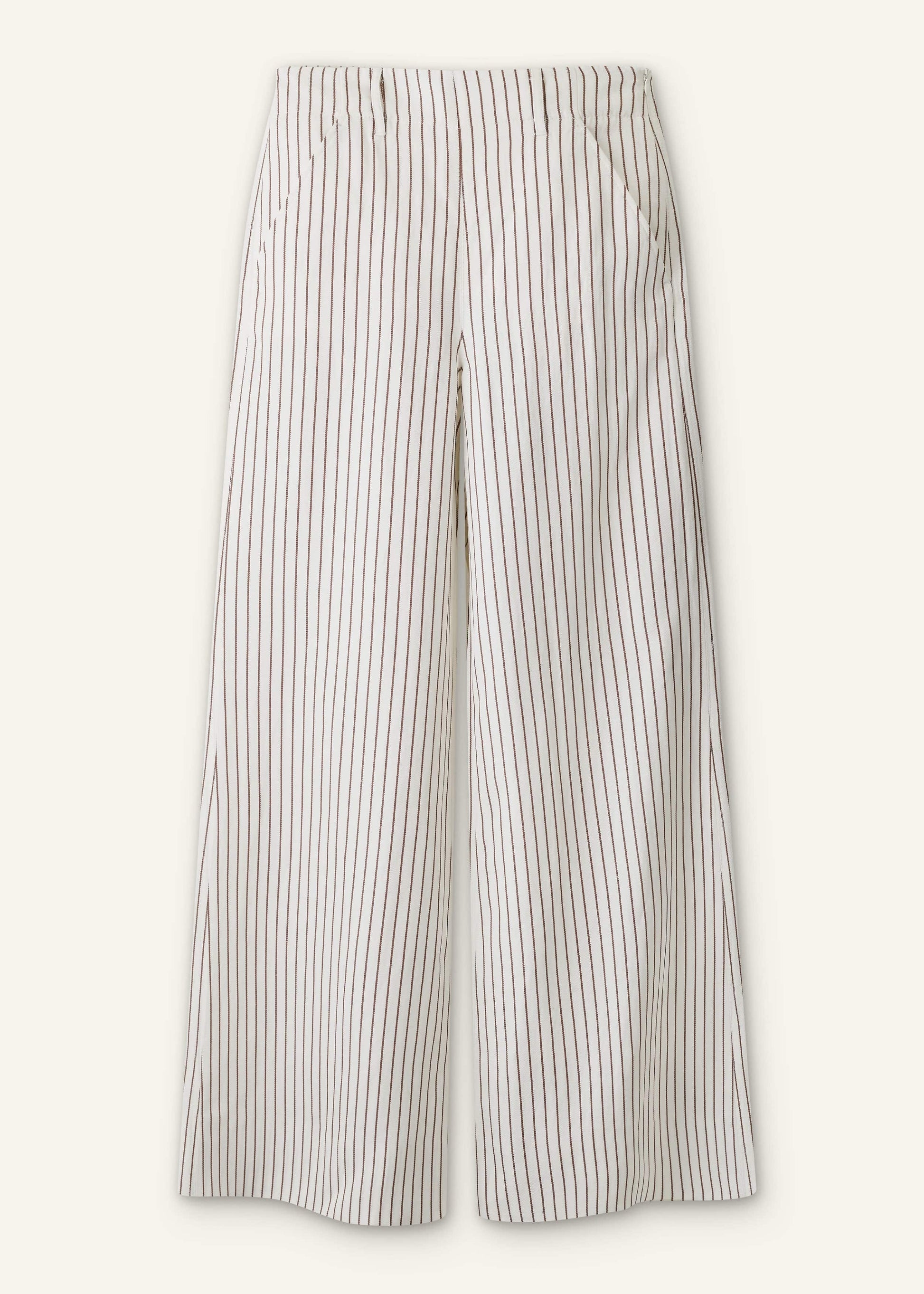 ME and EM Clothing Ivory High Waist Wide Pant